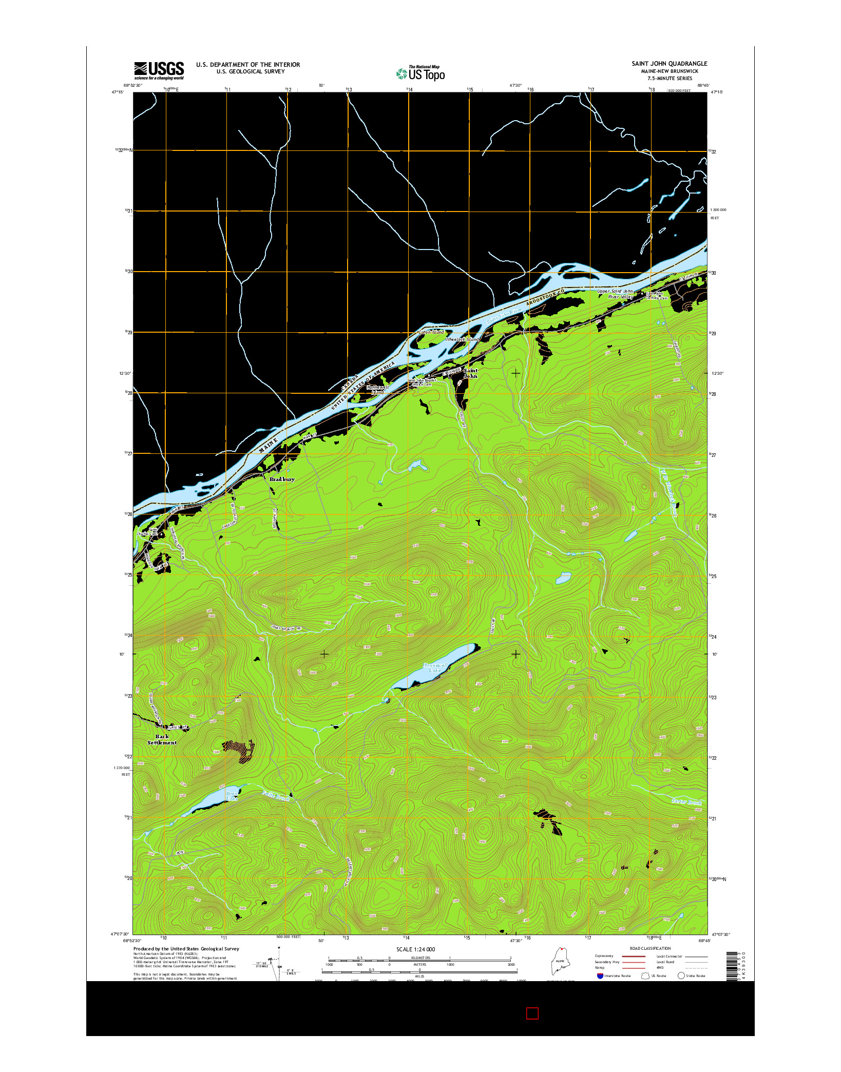 USGS US TOPO 7.5-MINUTE MAP FOR SAINT JOHN, ME-NB 2014