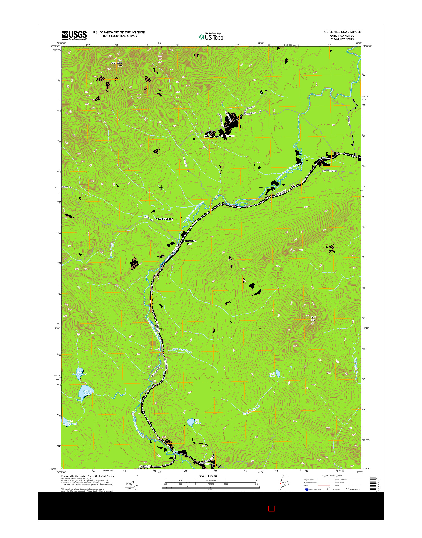 USGS US TOPO 7.5-MINUTE MAP FOR QUILL HILL, ME 2014