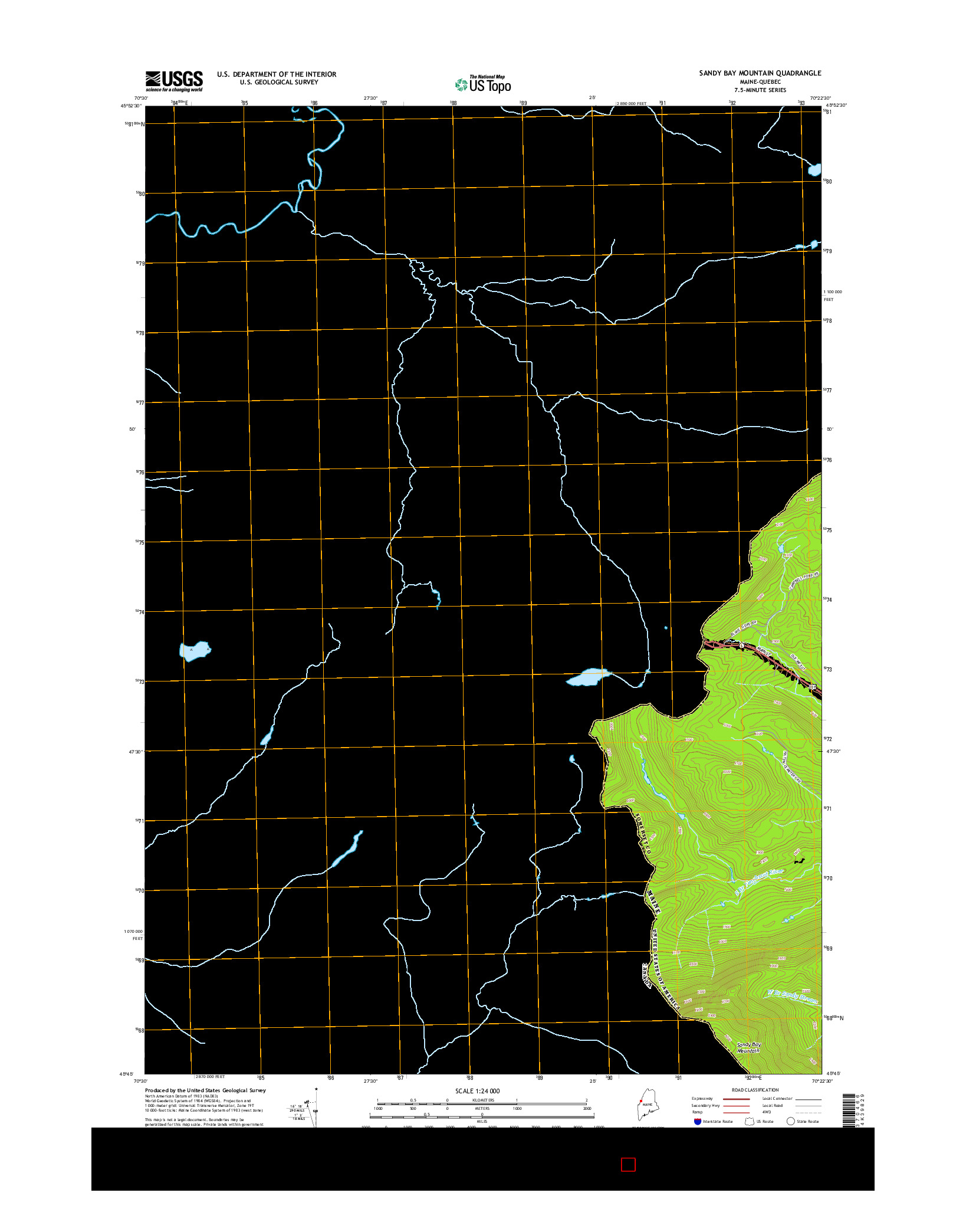 USGS US TOPO 7.5-MINUTE MAP FOR SANDY BAY MOUNTAIN, ME-QC 2014