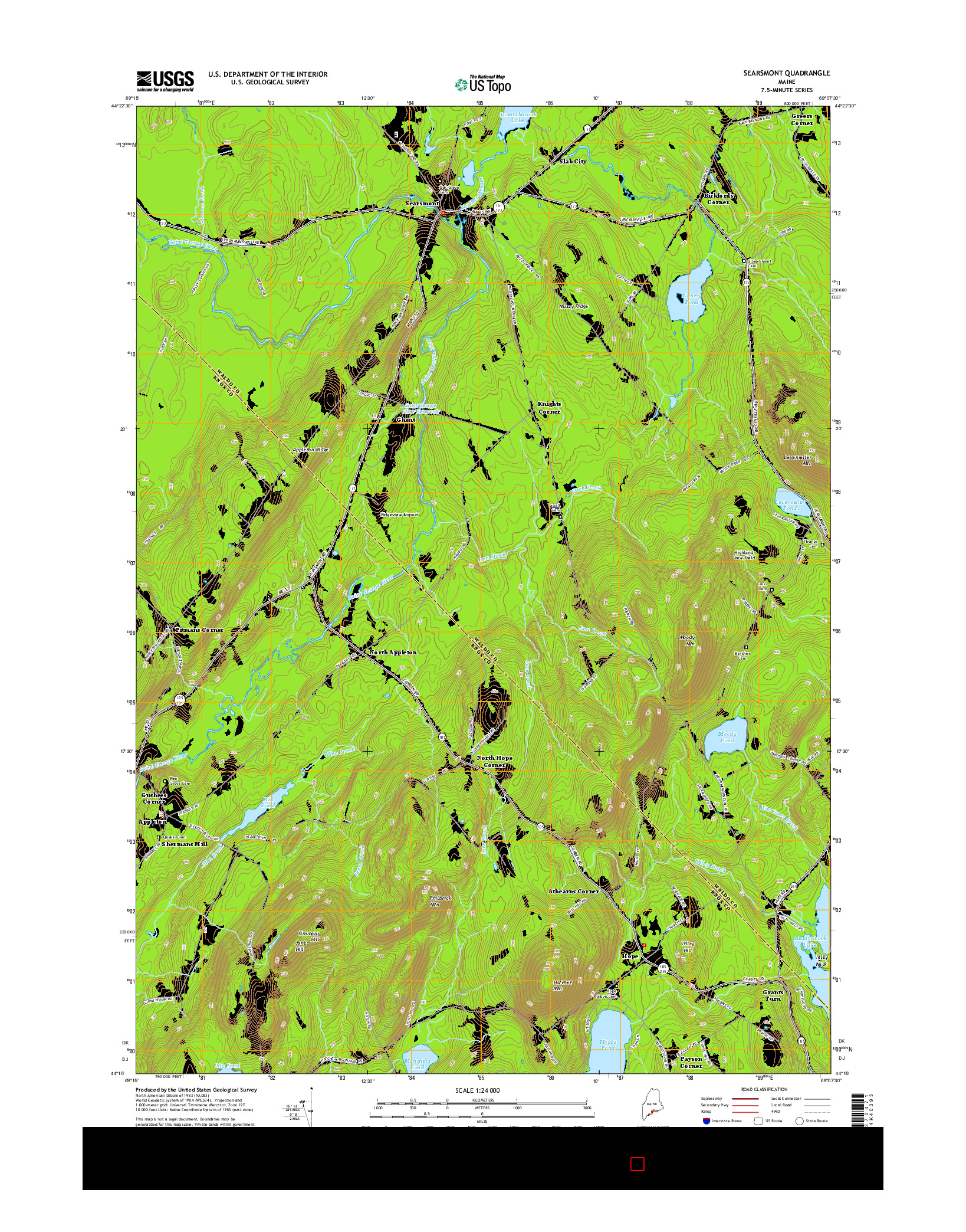 USGS US TOPO 7.5-MINUTE MAP FOR SEARSMONT, ME 2014