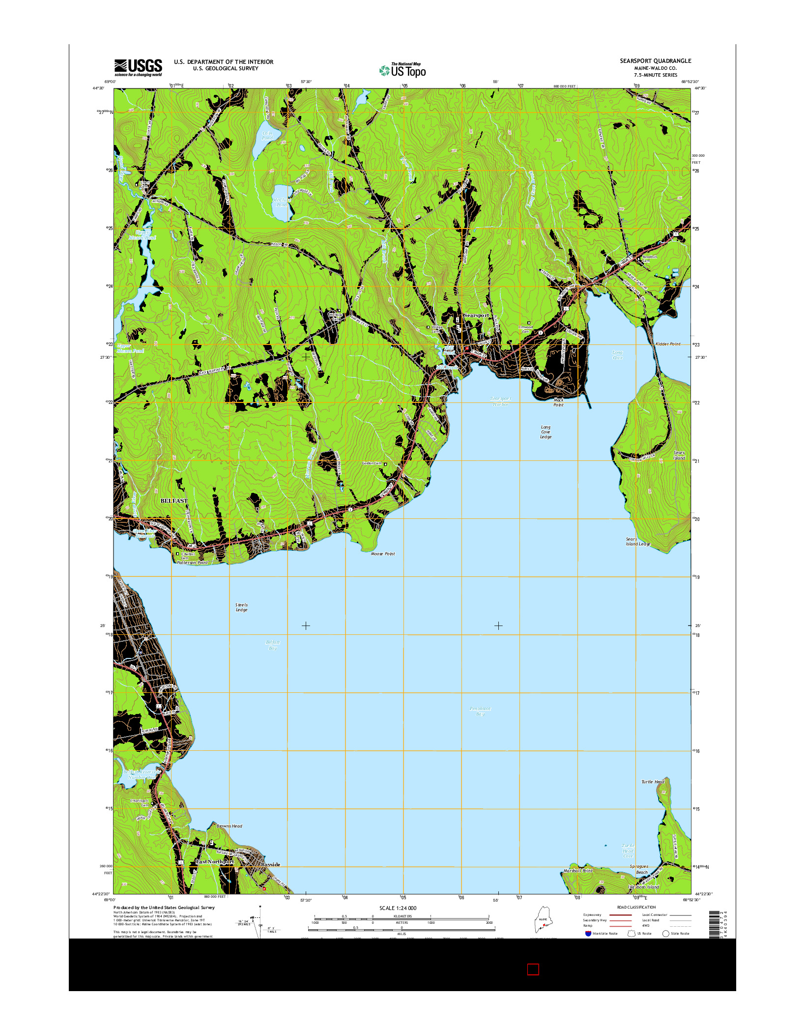 USGS US TOPO 7.5-MINUTE MAP FOR SEARSPORT, ME 2014