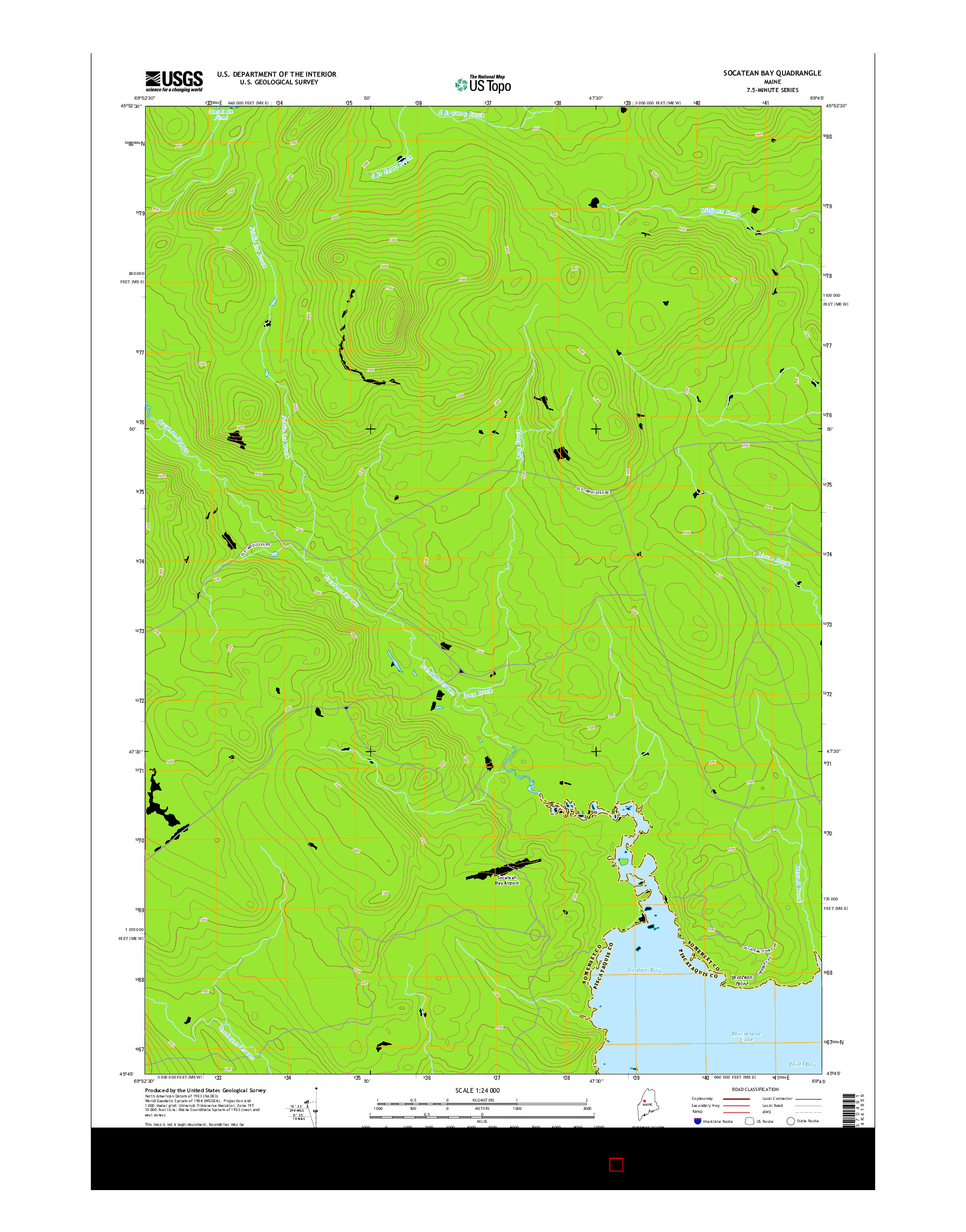 USGS US TOPO 7.5-MINUTE MAP FOR SOCATEAN BAY, ME 2014