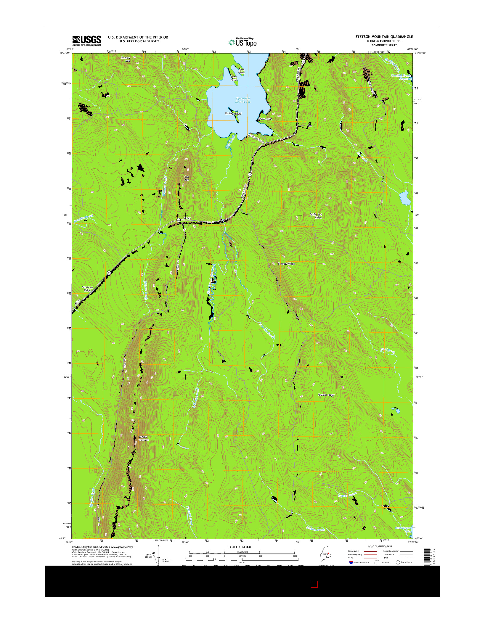 USGS US TOPO 7.5-MINUTE MAP FOR STETSON MOUNTAIN, ME 2014