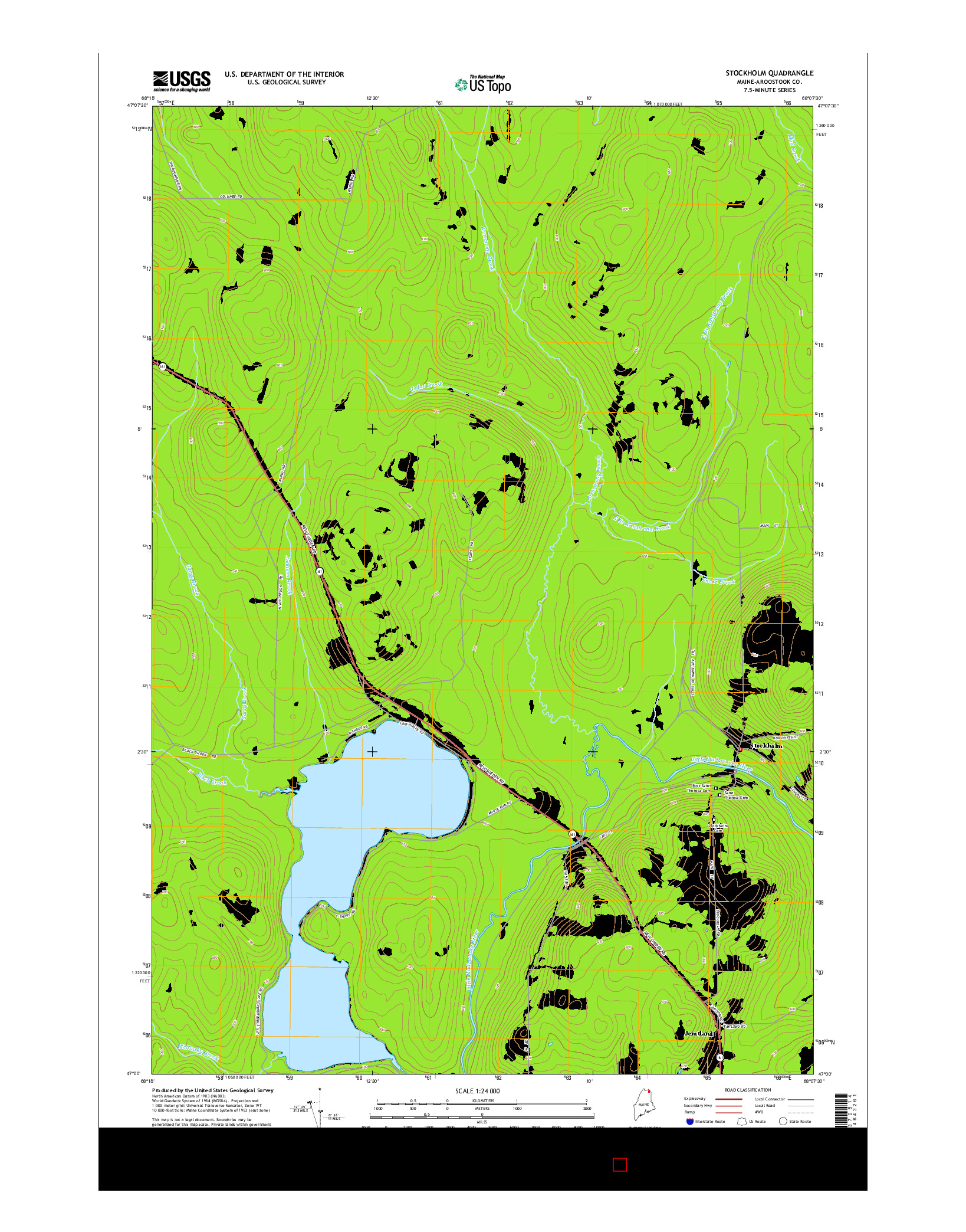 USGS US TOPO 7.5-MINUTE MAP FOR STOCKHOLM, ME 2014