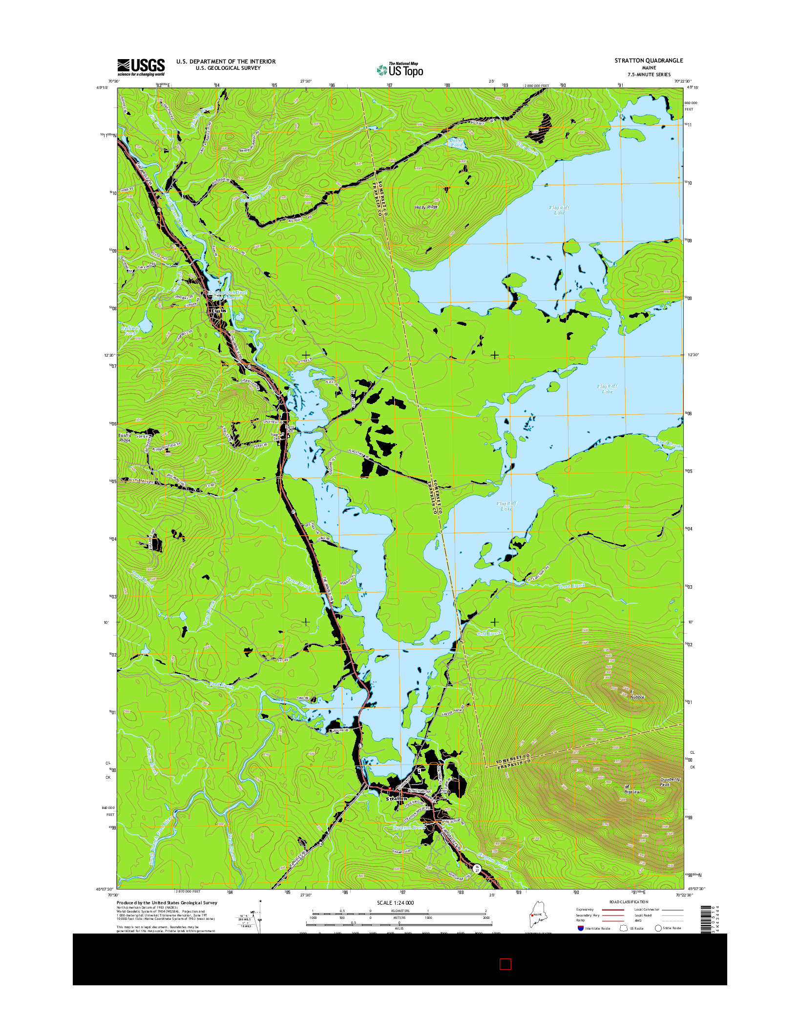 USGS US TOPO 7.5-MINUTE MAP FOR STRATTON, ME 2014