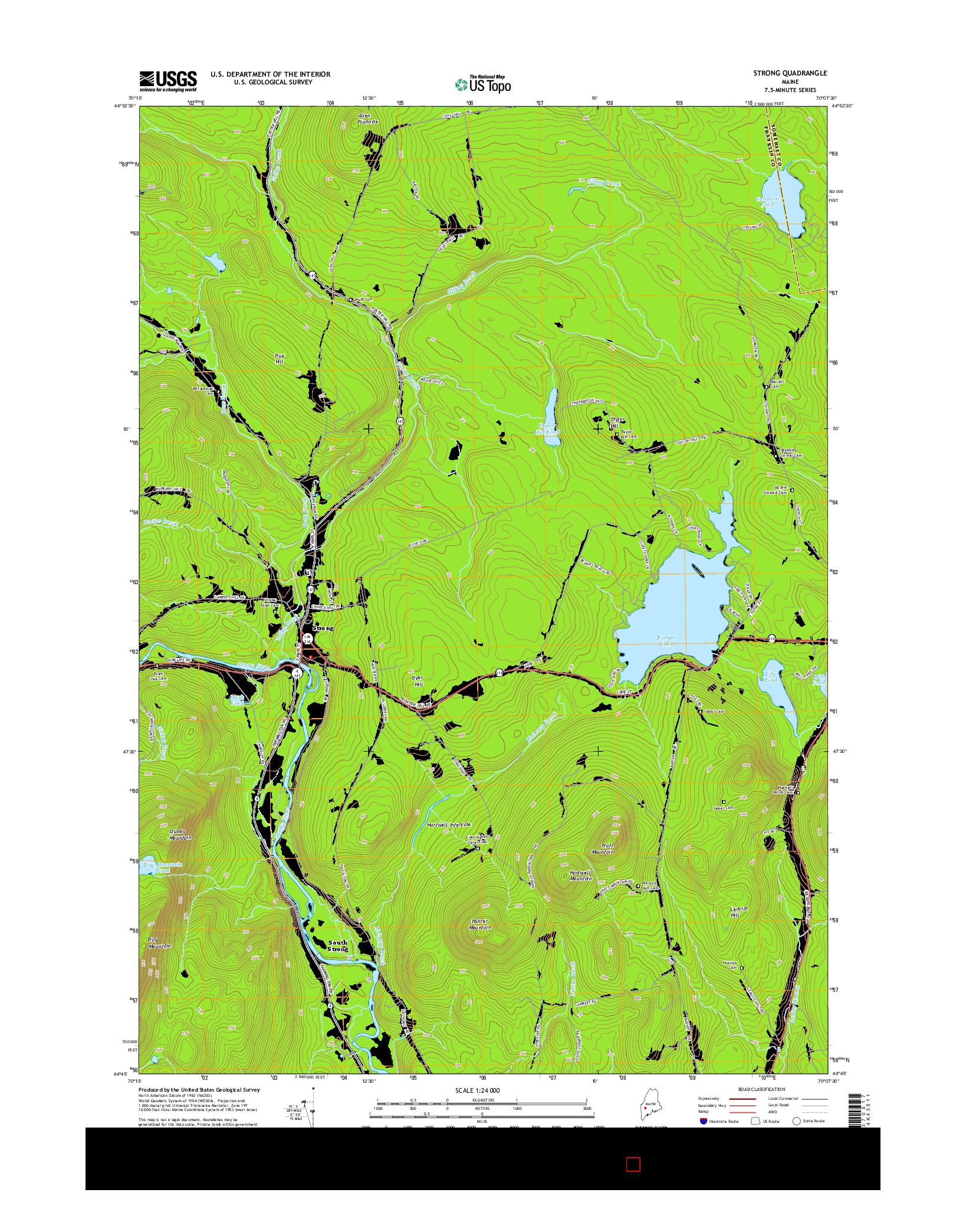 USGS US TOPO 7.5-MINUTE MAP FOR STRONG, ME 2014