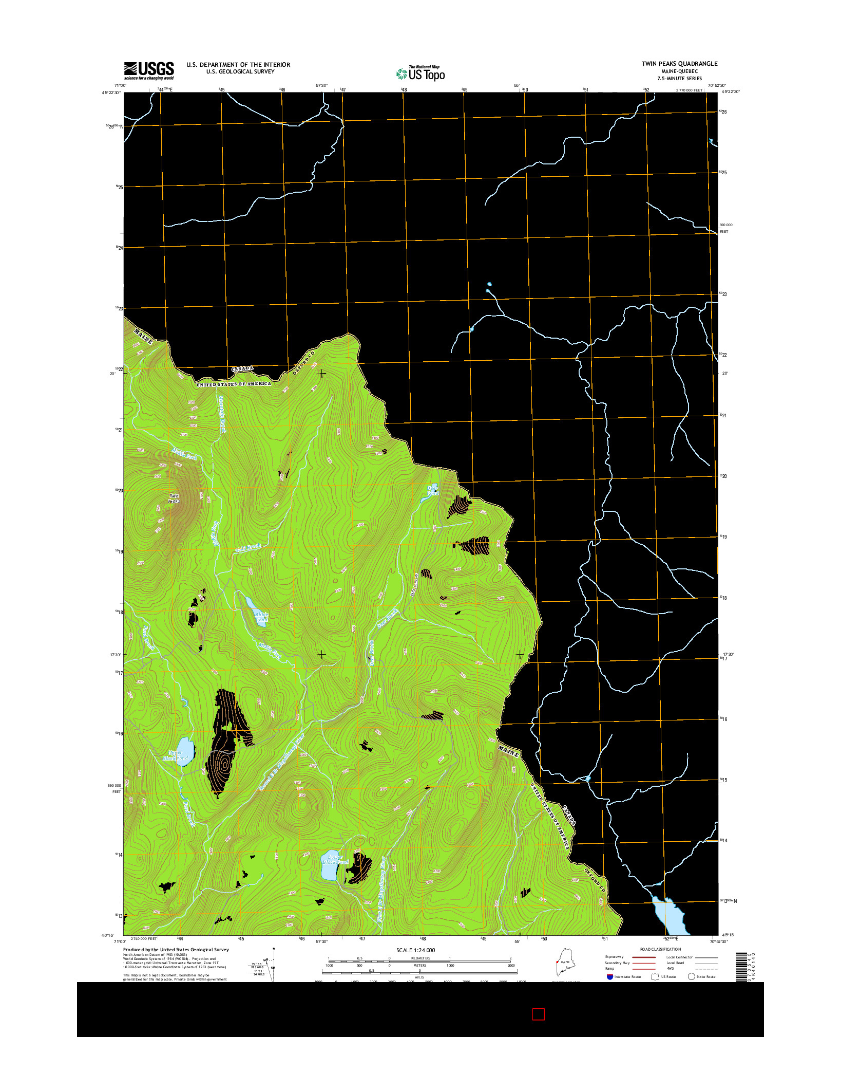 USGS US TOPO 7.5-MINUTE MAP FOR TWIN PEAKS, ME-QC 2014