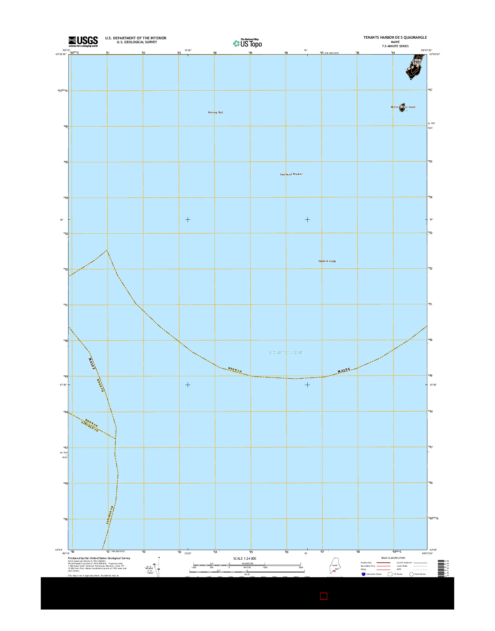 USGS US TOPO 7.5-MINUTE MAP FOR TENANTS HARBOR OE S, ME 2014