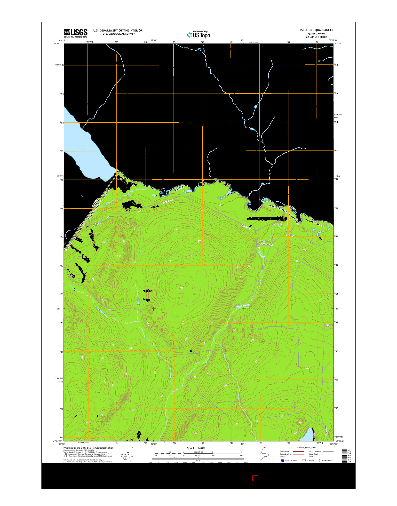 USGS US TOPO 7.5-MINUTE MAP FOR ESTCOURT, QC-ME 2014