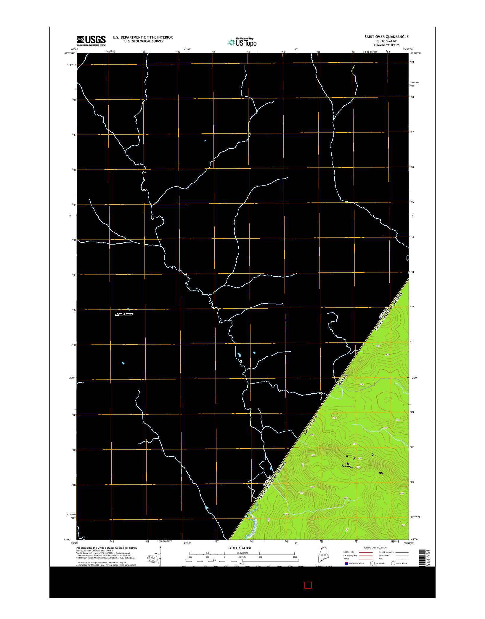 USGS US TOPO 7.5-MINUTE MAP FOR SAINT OMER, QC-ME 2014