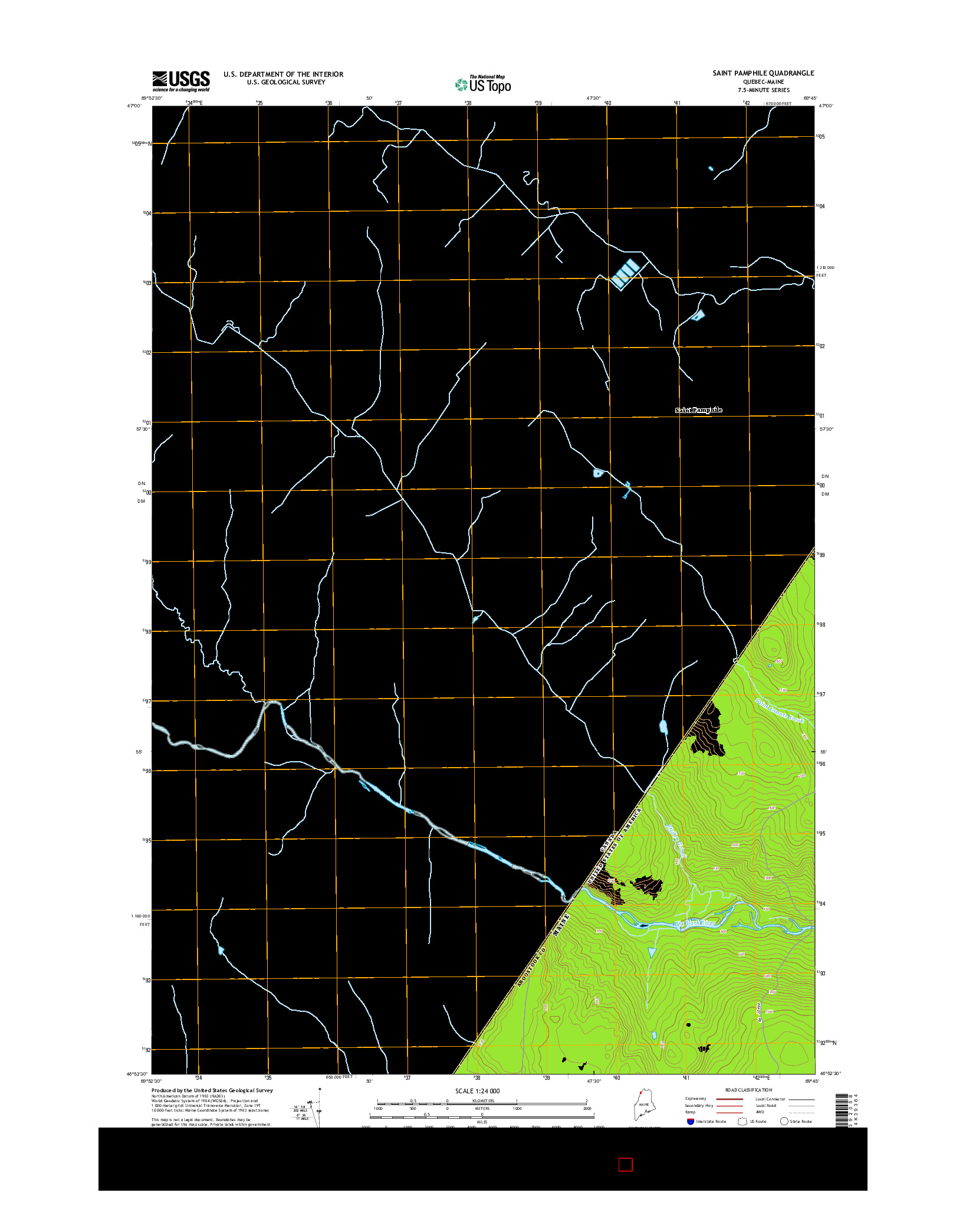 USGS US TOPO 7.5-MINUTE MAP FOR SAINT PAMPHILE, QC-ME 2014