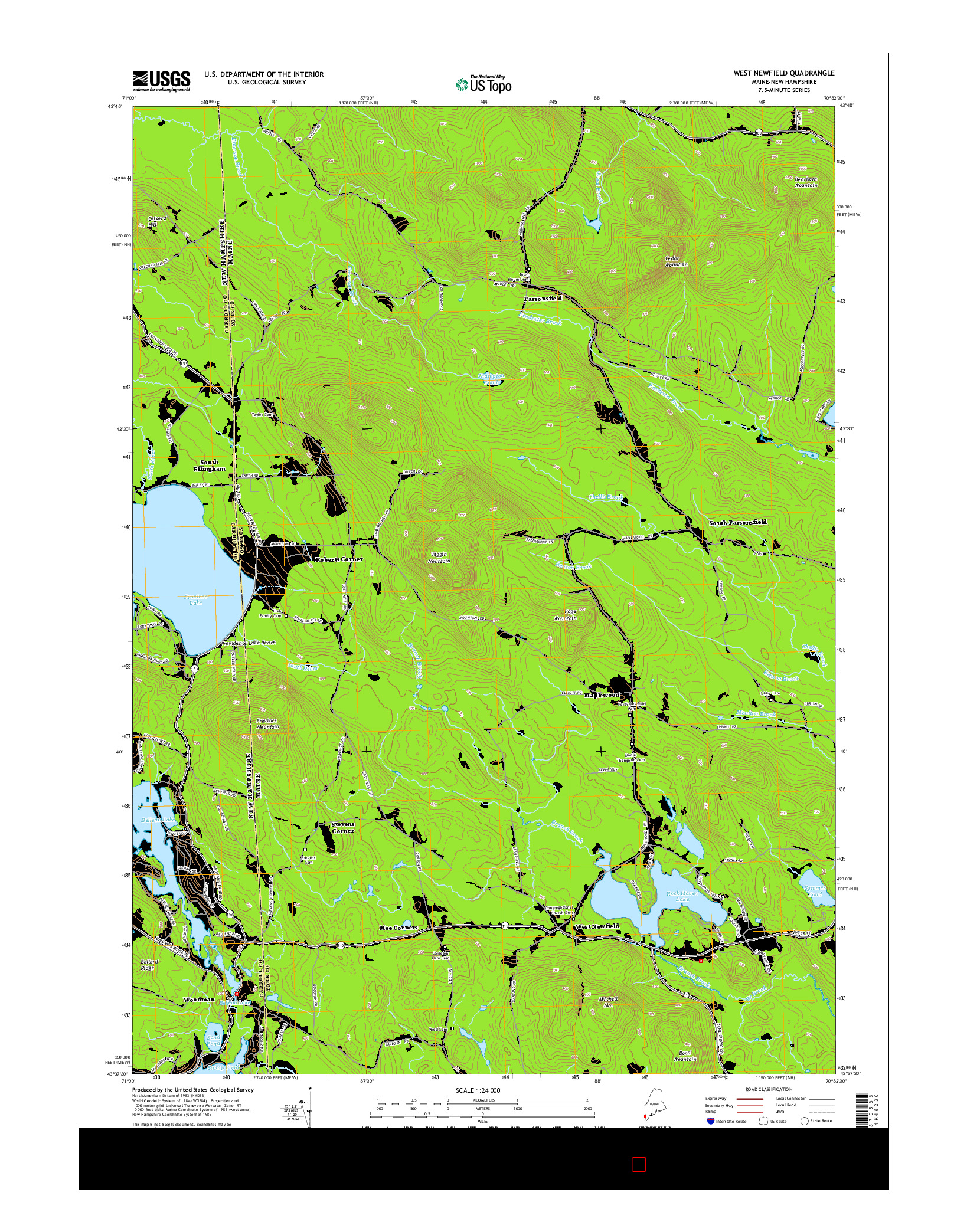USGS US TOPO 7.5-MINUTE MAP FOR WEST NEWFIELD, ME-NH 2014