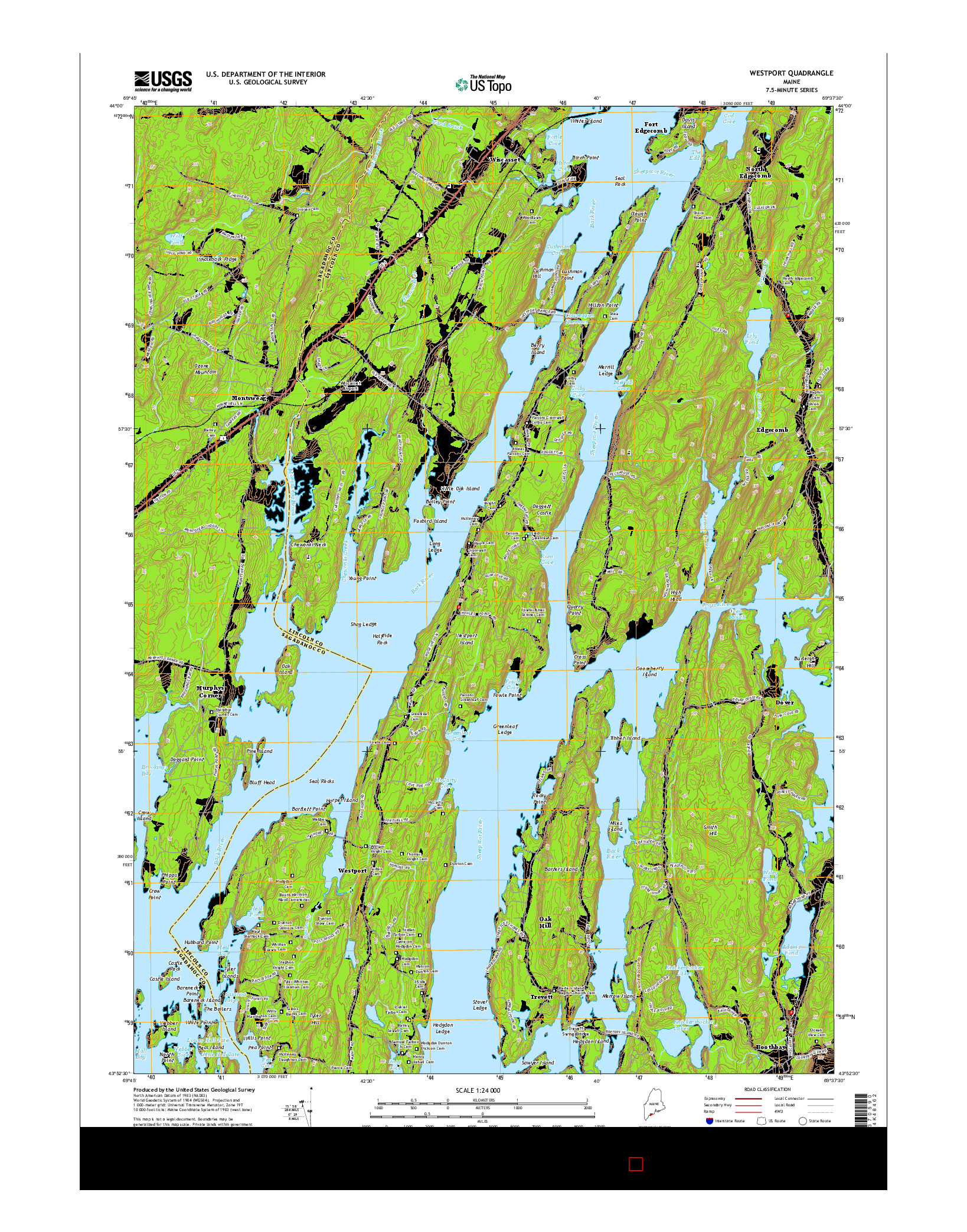 USGS US TOPO 7.5-MINUTE MAP FOR WESTPORT, ME 2014