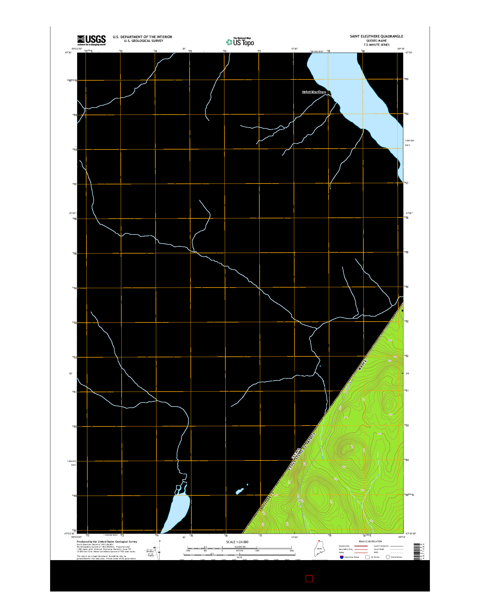 USGS US TOPO 7.5-MINUTE MAP FOR SAINT ELEUTHERE, QC-ME 2014