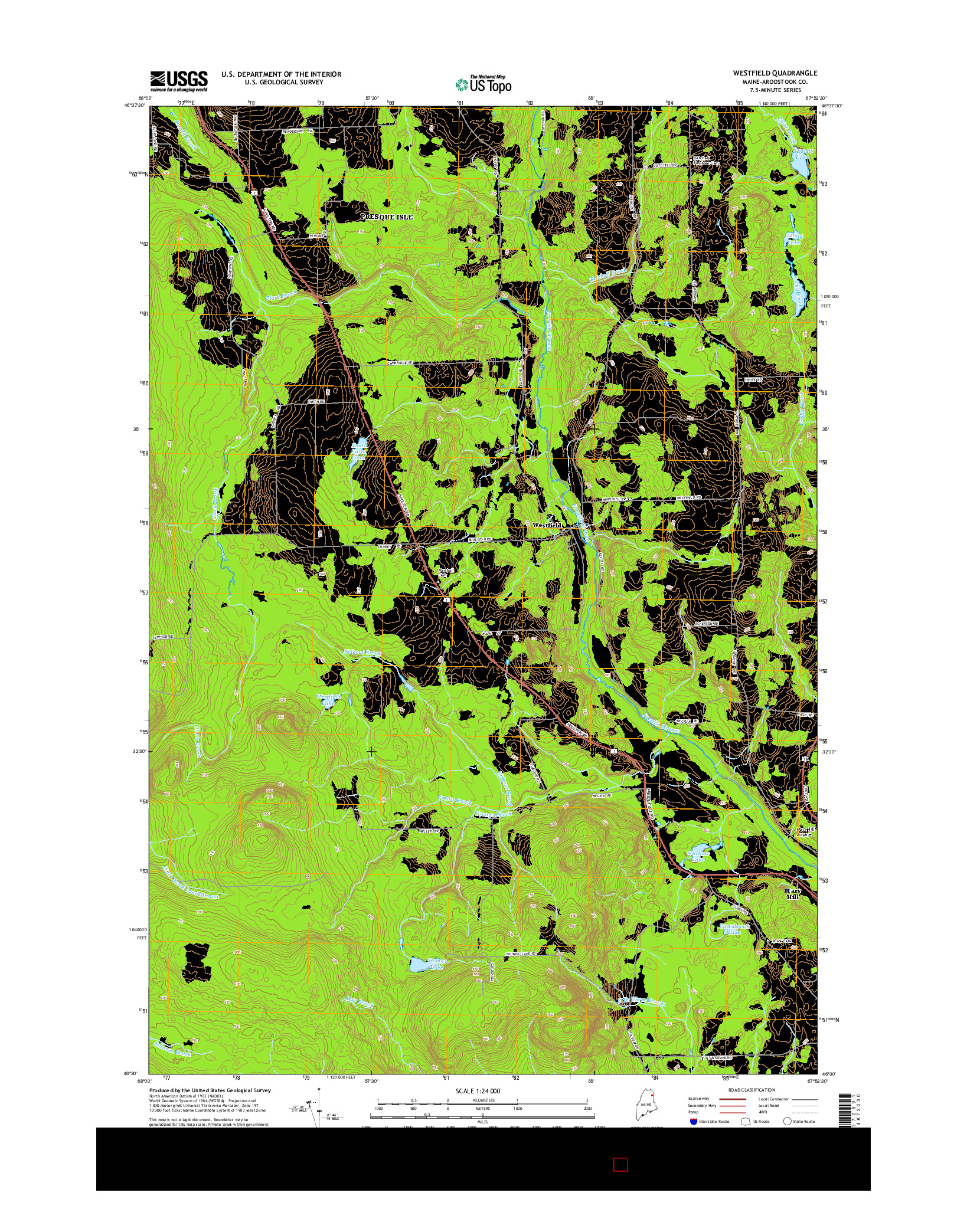USGS US TOPO 7.5-MINUTE MAP FOR WESTFIELD, ME 2014