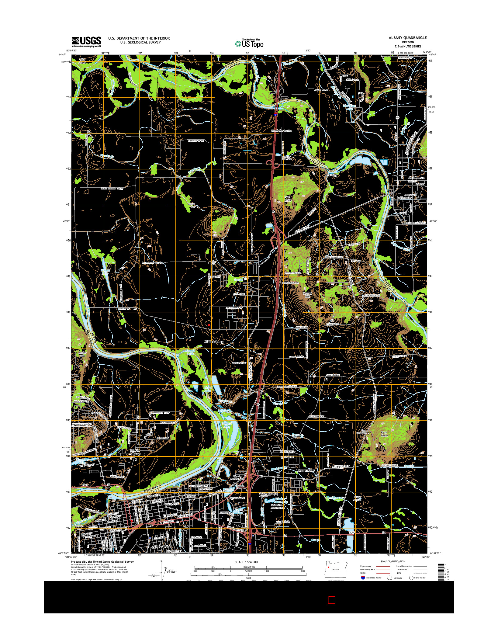 USGS US TOPO 7.5-MINUTE MAP FOR ALBANY, OR 2014