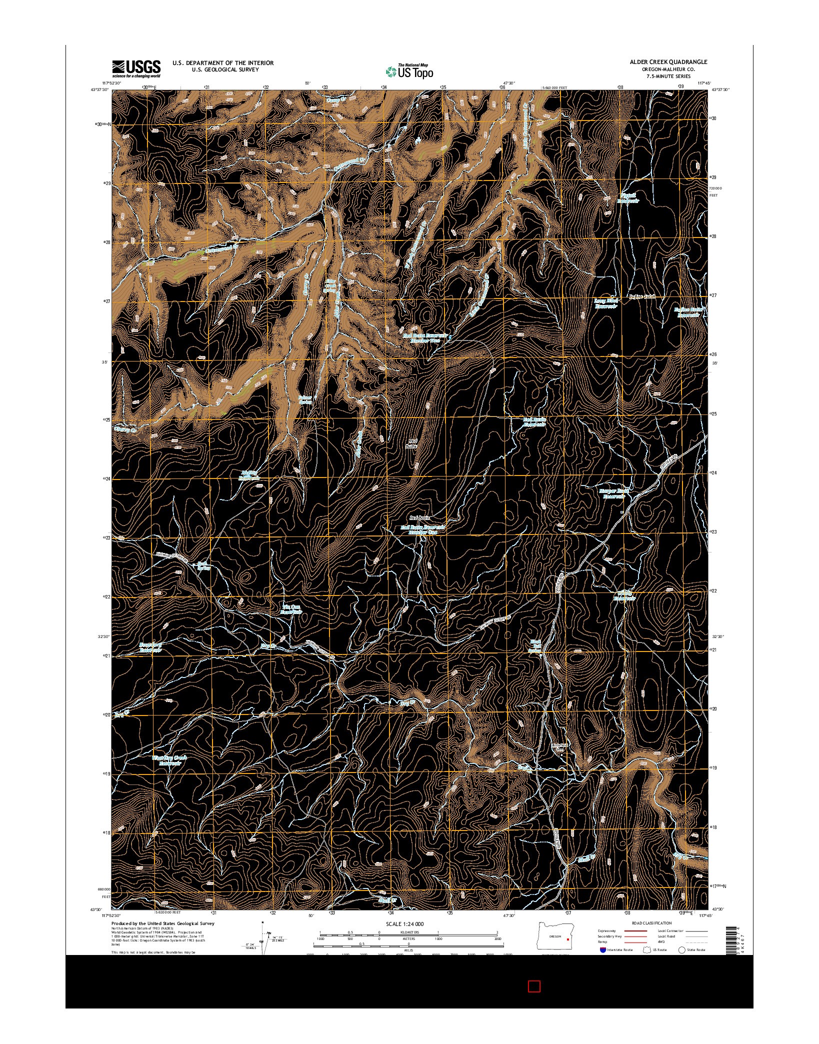 USGS US TOPO 7.5-MINUTE MAP FOR ALDER CREEK, OR 2014