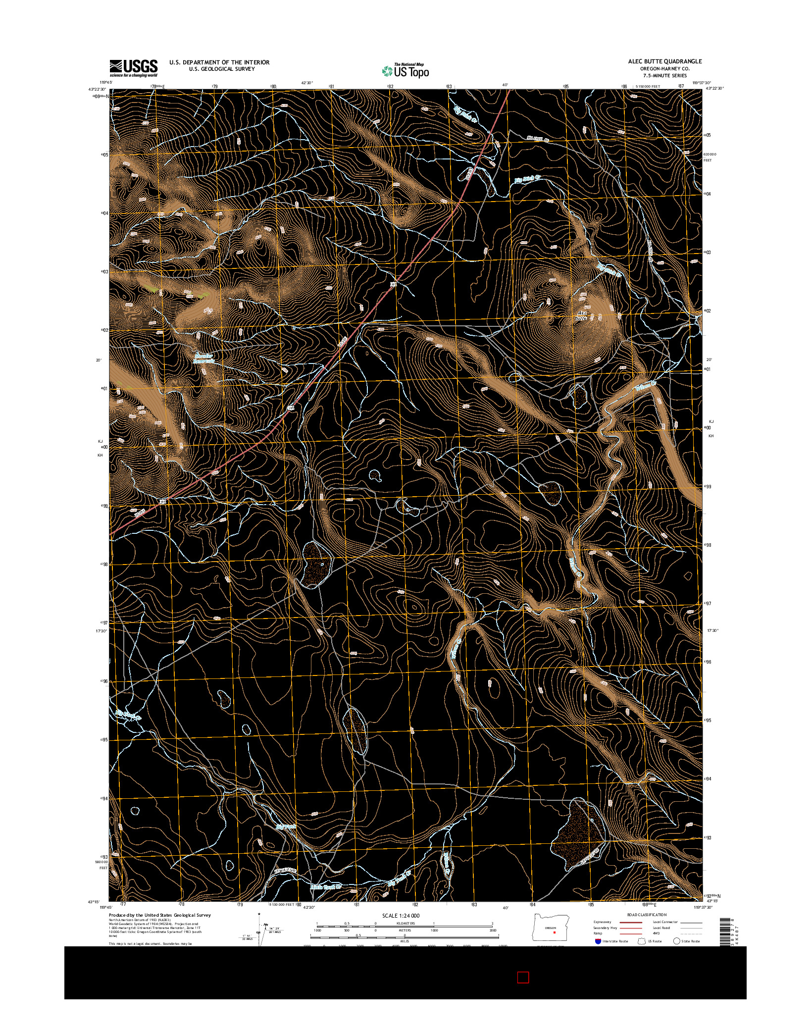 USGS US TOPO 7.5-MINUTE MAP FOR ALEC BUTTE, OR 2014