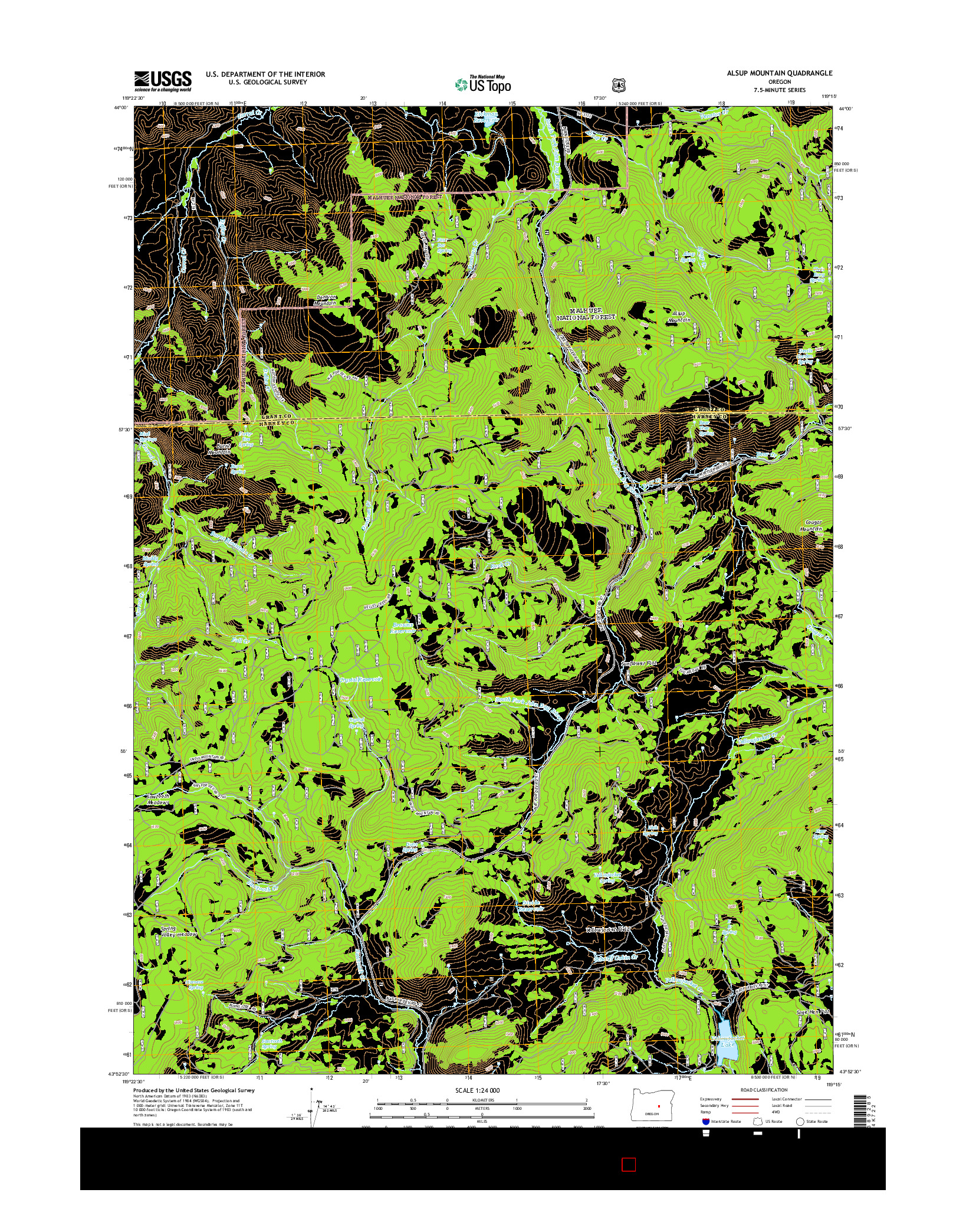 USGS US TOPO 7.5-MINUTE MAP FOR ALSUP MOUNTAIN, OR 2014