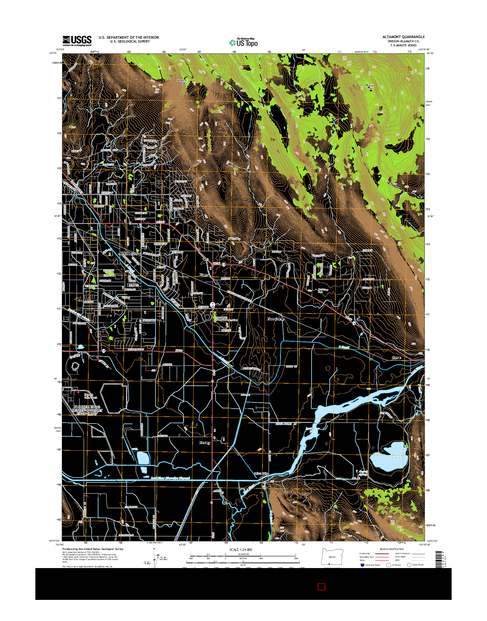 USGS US TOPO 7.5-MINUTE MAP FOR ALTAMONT, OR 2014