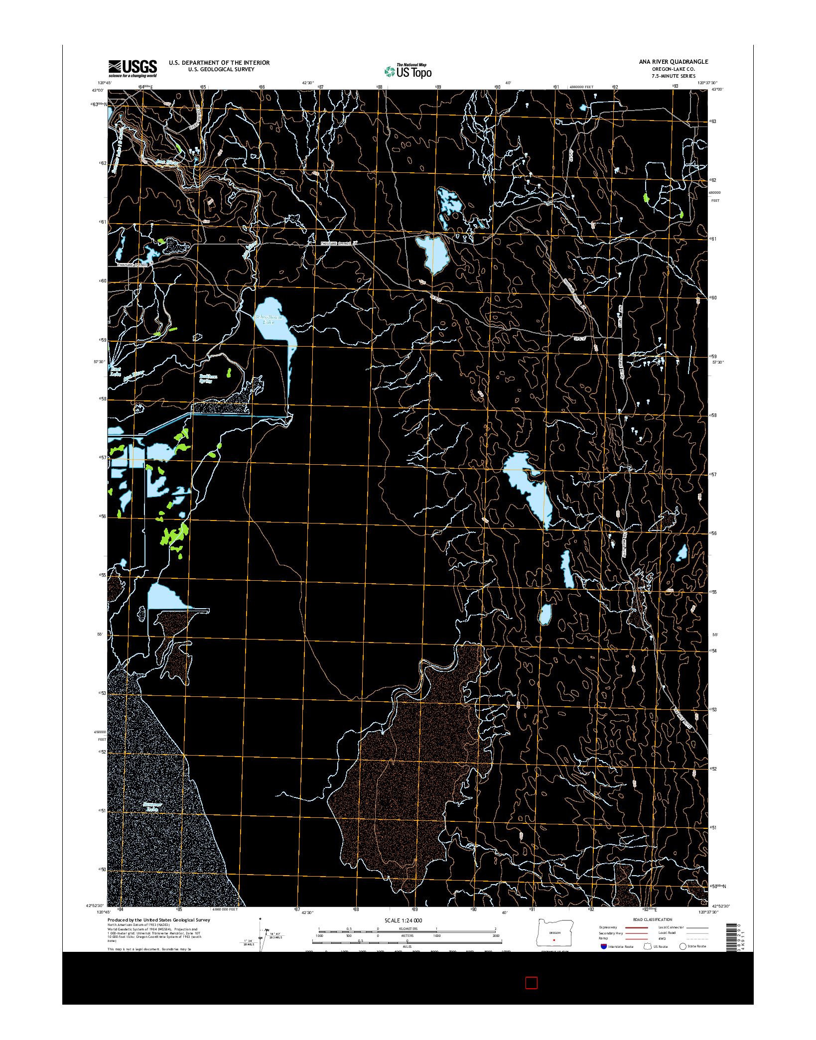 USGS US TOPO 7.5-MINUTE MAP FOR ANA RIVER, OR 2014