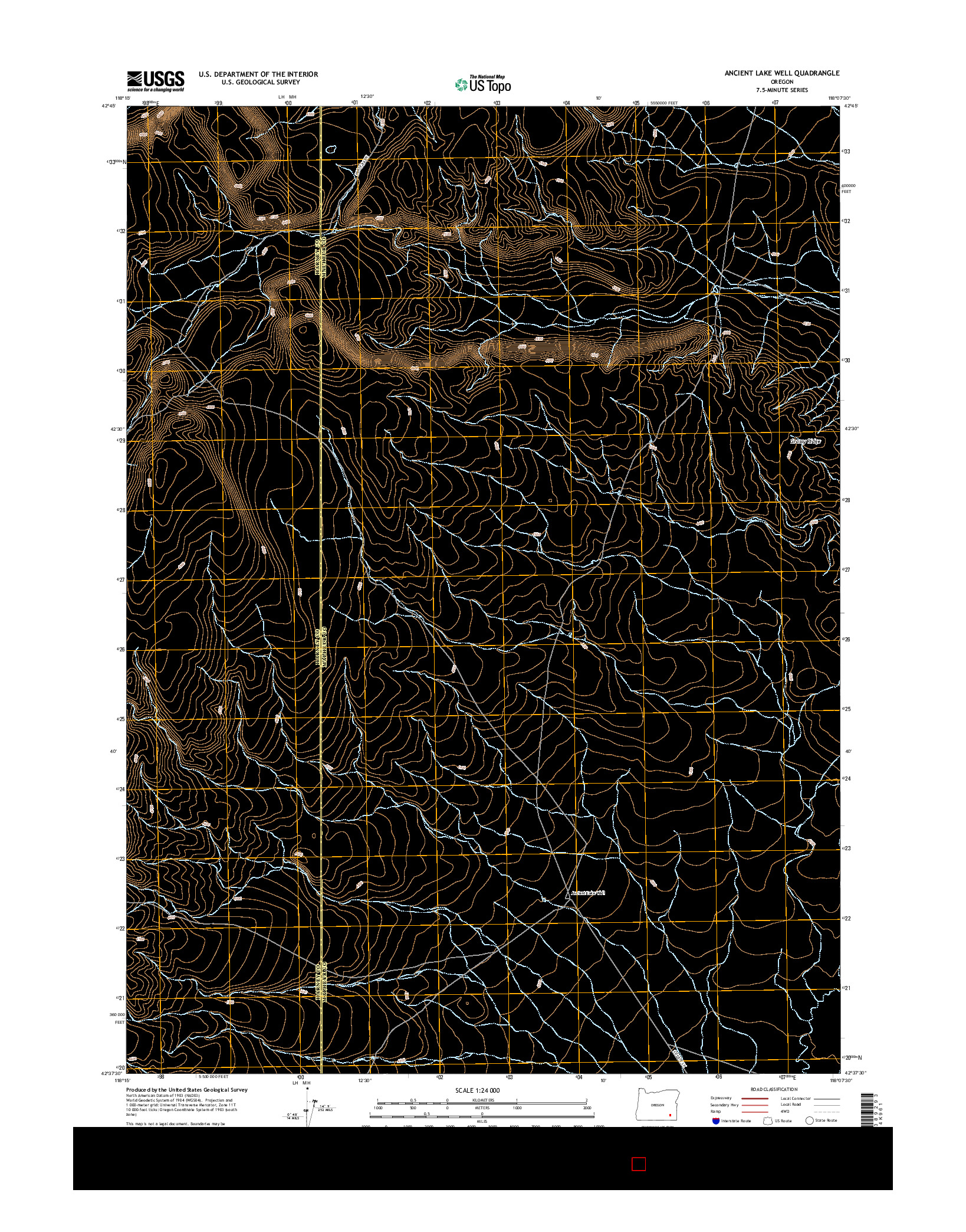 USGS US TOPO 7.5-MINUTE MAP FOR ANCIENT LAKE WELL, OR 2014