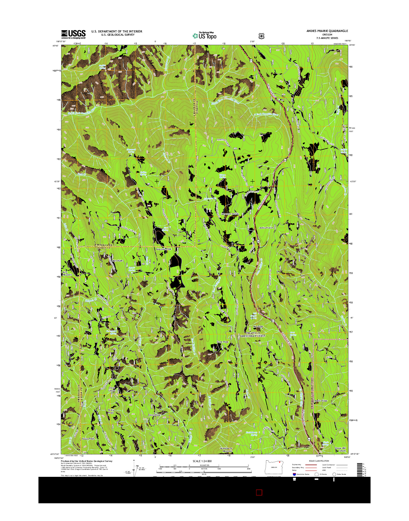 USGS US TOPO 7.5-MINUTE MAP FOR ANDIES PRAIRIE, OR 2014