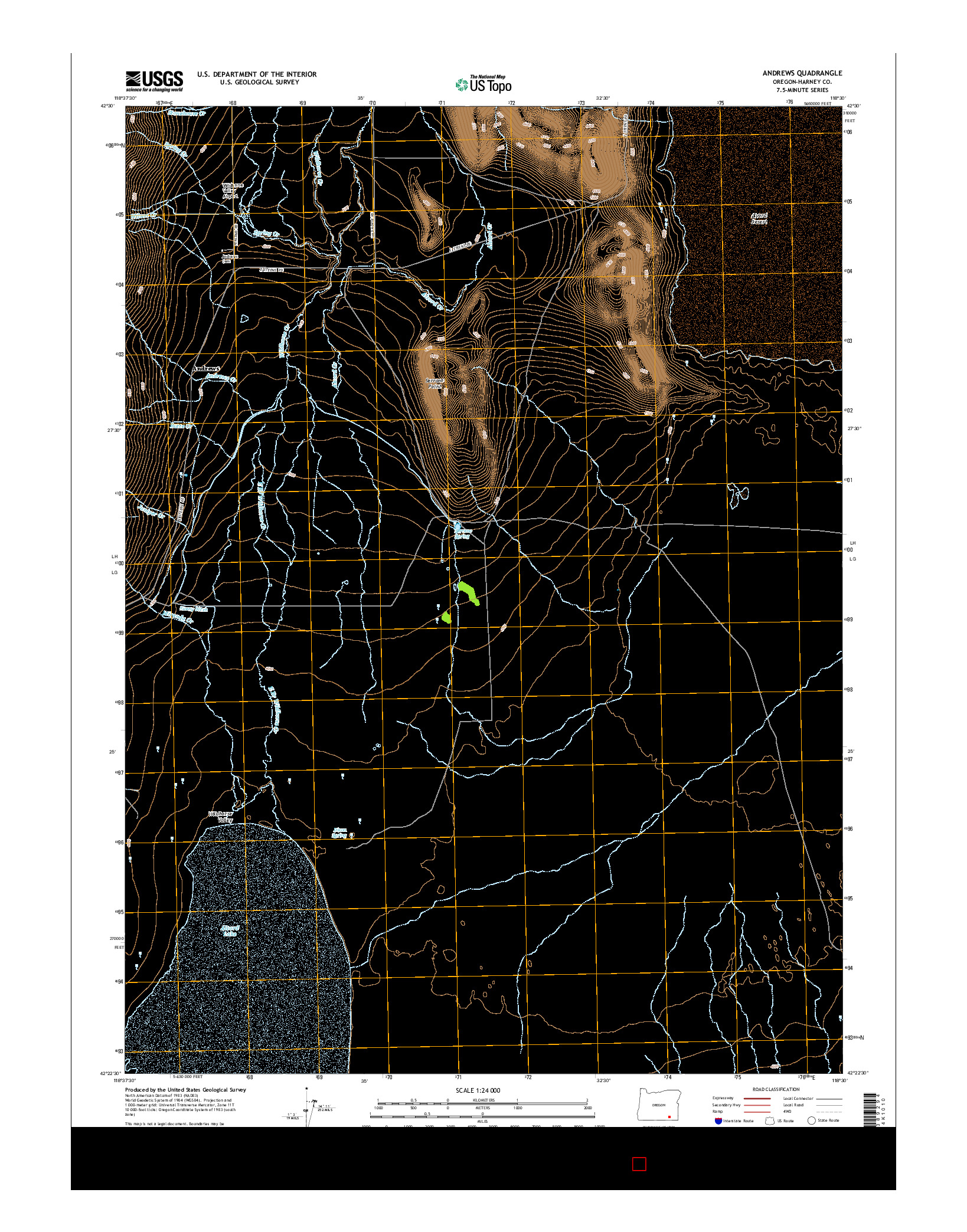 USGS US TOPO 7.5-MINUTE MAP FOR ANDREWS, OR 2014