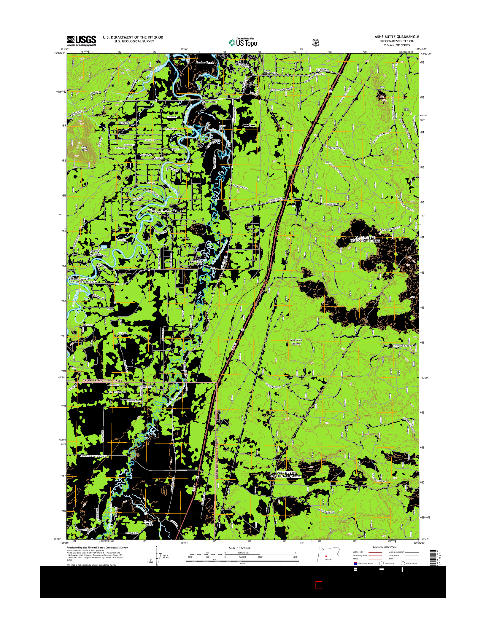 USGS US TOPO 7.5-MINUTE MAP FOR ANNS BUTTE, OR 2014