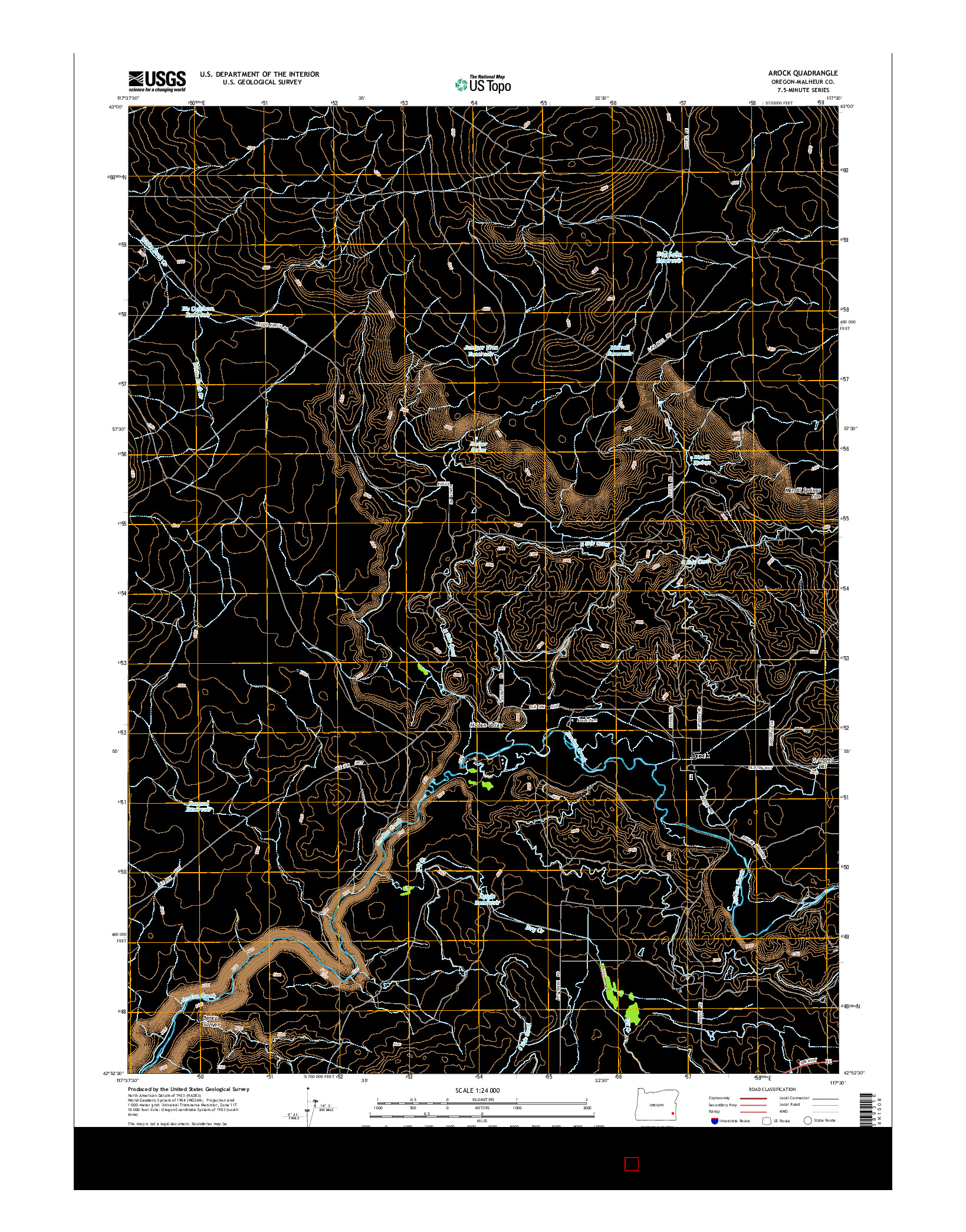 USGS US TOPO 7.5-MINUTE MAP FOR AROCK, OR 2014