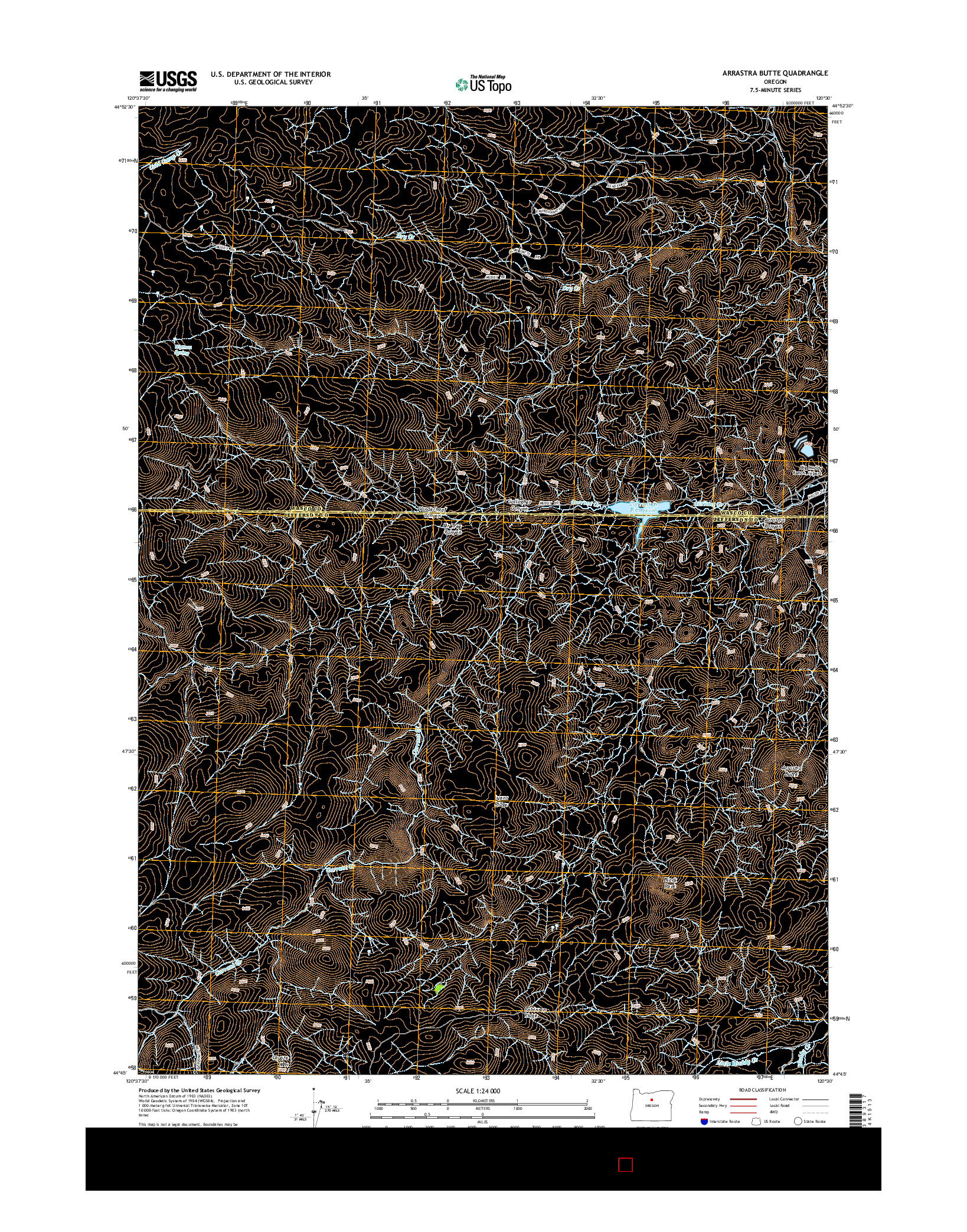 USGS US TOPO 7.5-MINUTE MAP FOR ARRASTRA BUTTE, OR 2014