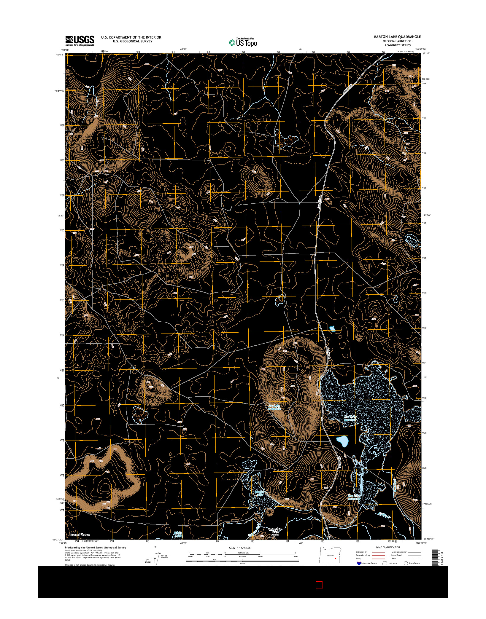 USGS US TOPO 7.5-MINUTE MAP FOR BARTON LAKE, OR 2014