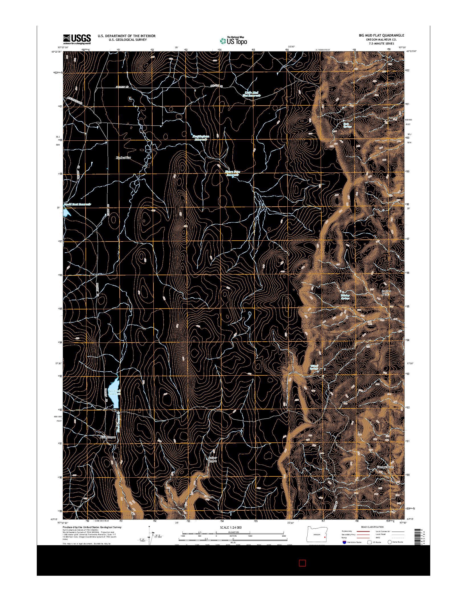 USGS US TOPO 7.5-MINUTE MAP FOR BIG MUD FLAT, OR 2014