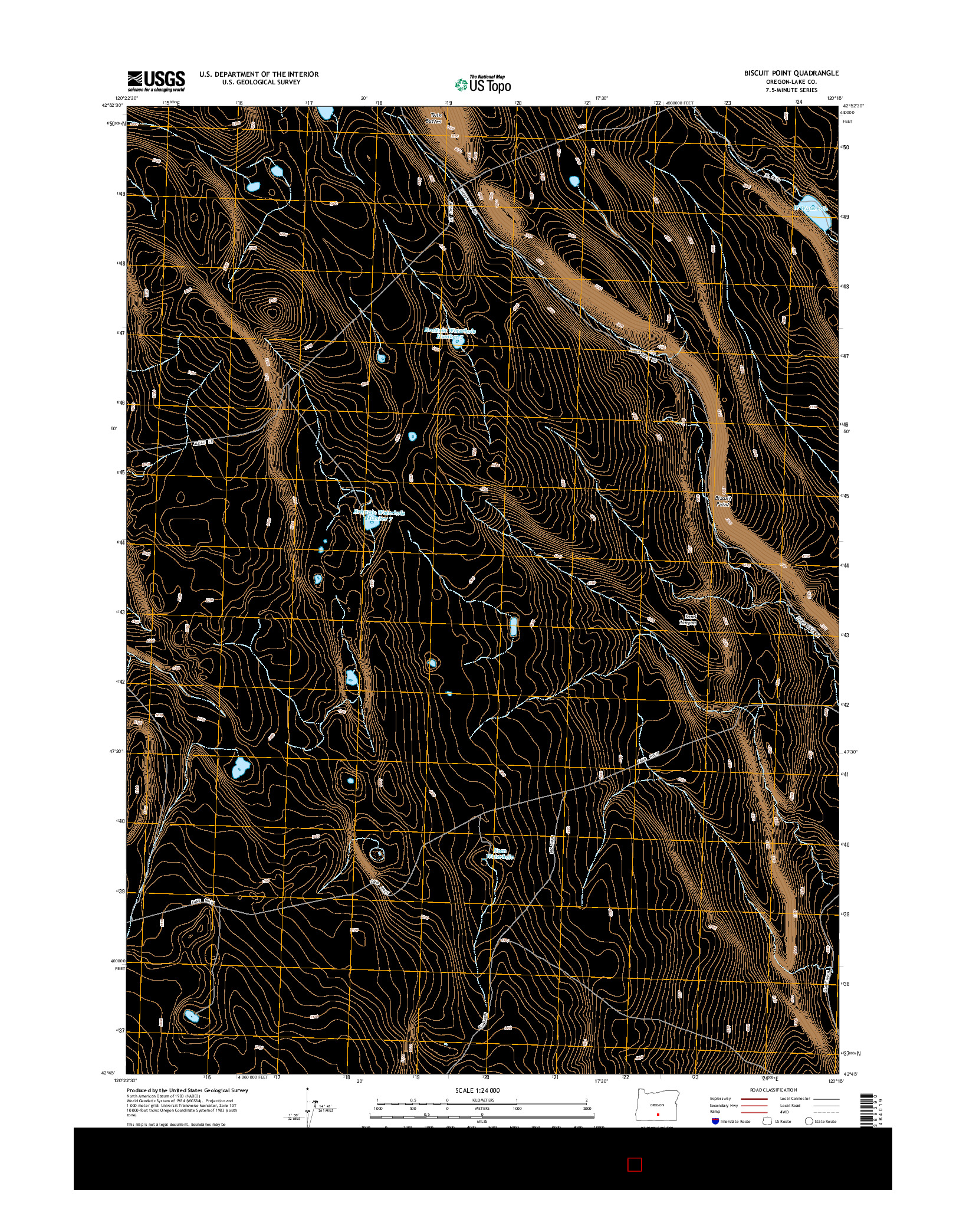 USGS US TOPO 7.5-MINUTE MAP FOR BISCUIT POINT, OR 2014