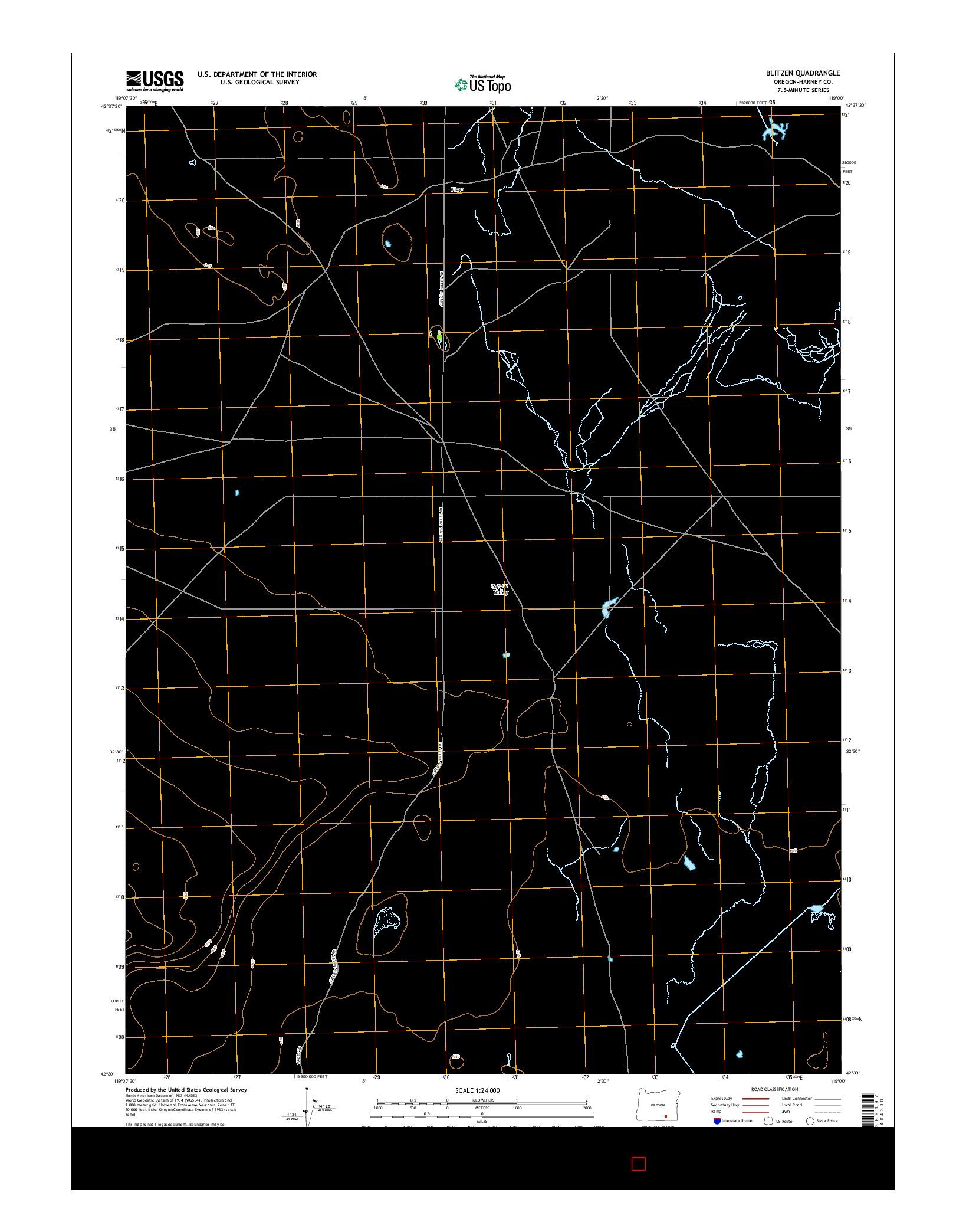 USGS US TOPO 7.5-MINUTE MAP FOR BLITZEN, OR 2014