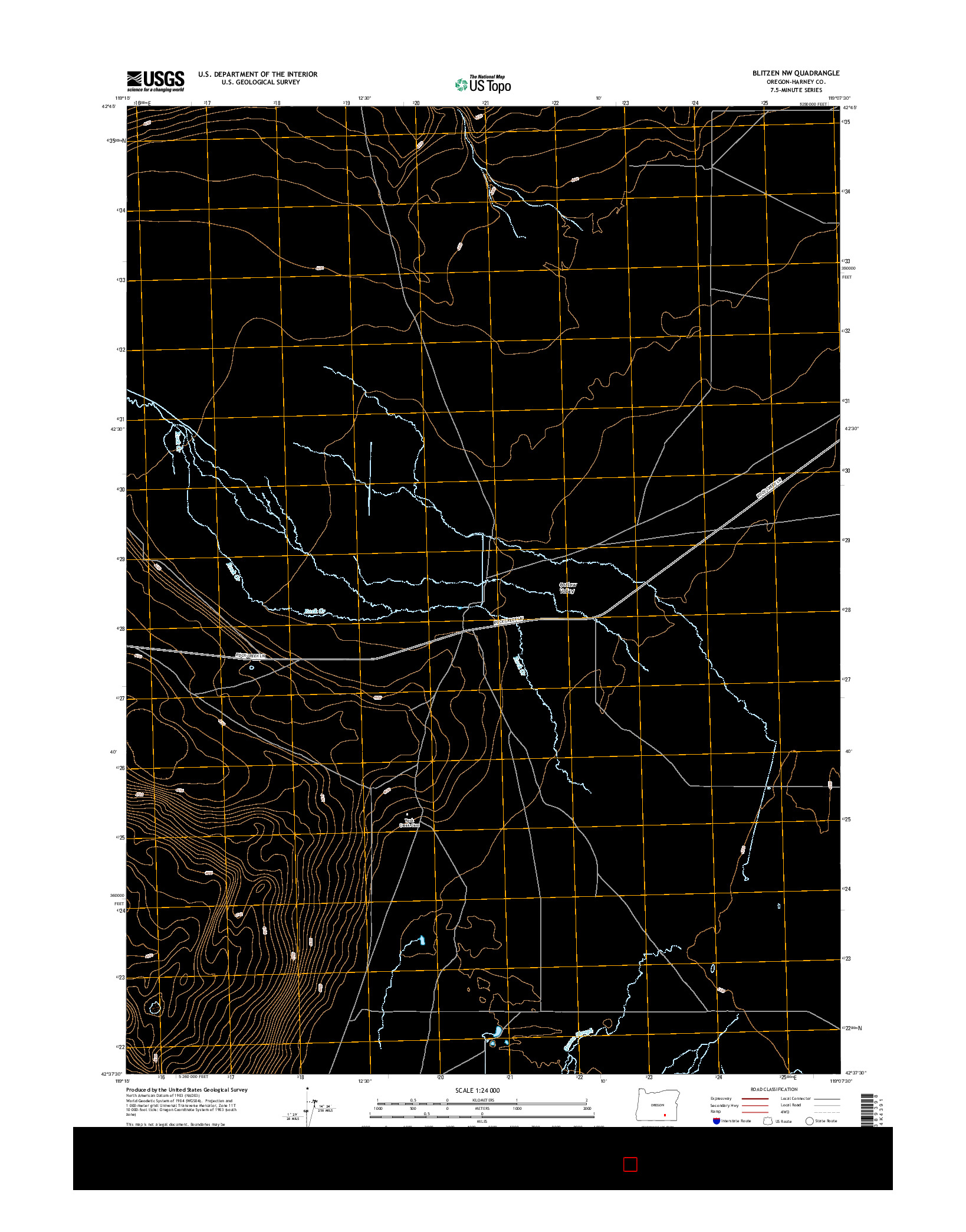 USGS US TOPO 7.5-MINUTE MAP FOR BLITZEN NW, OR 2014