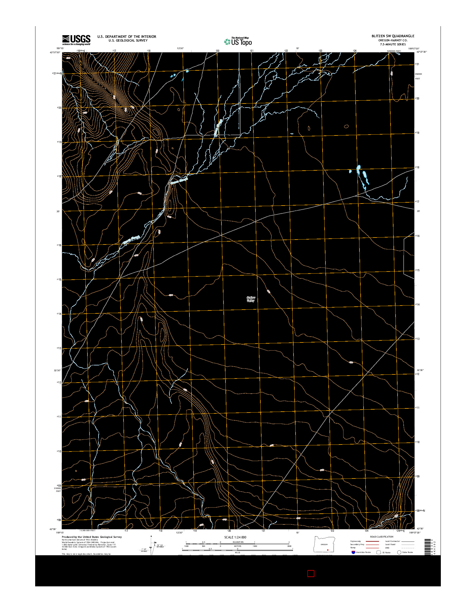 USGS US TOPO 7.5-MINUTE MAP FOR BLITZEN SW, OR 2014