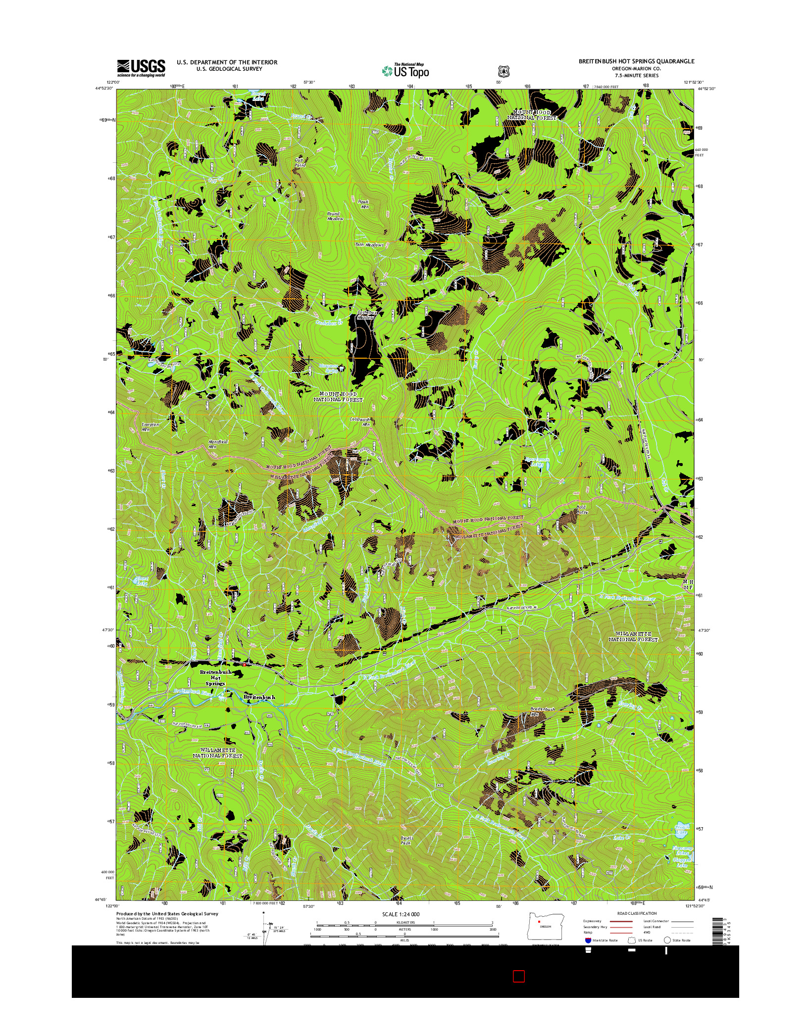 USGS US TOPO 7.5-MINUTE MAP FOR BREITENBUSH HOT SPRINGS, OR 2014