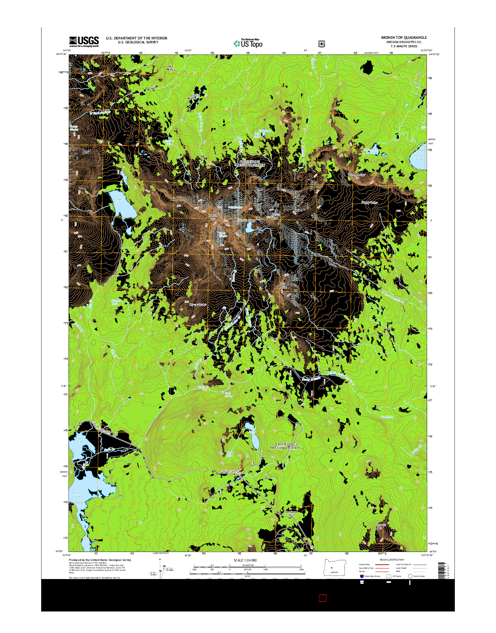 USGS US TOPO 7.5-MINUTE MAP FOR BROKEN TOP, OR 2014