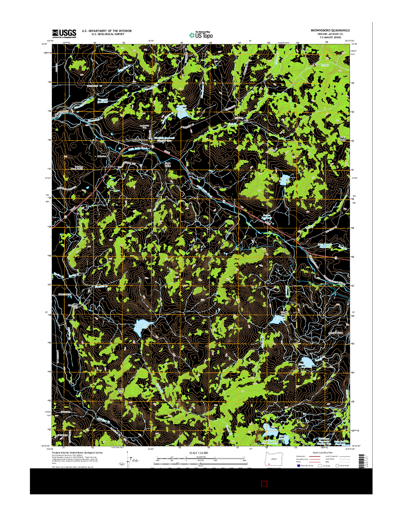 USGS US TOPO 7.5-MINUTE MAP FOR BROWNSBORO, OR 2014