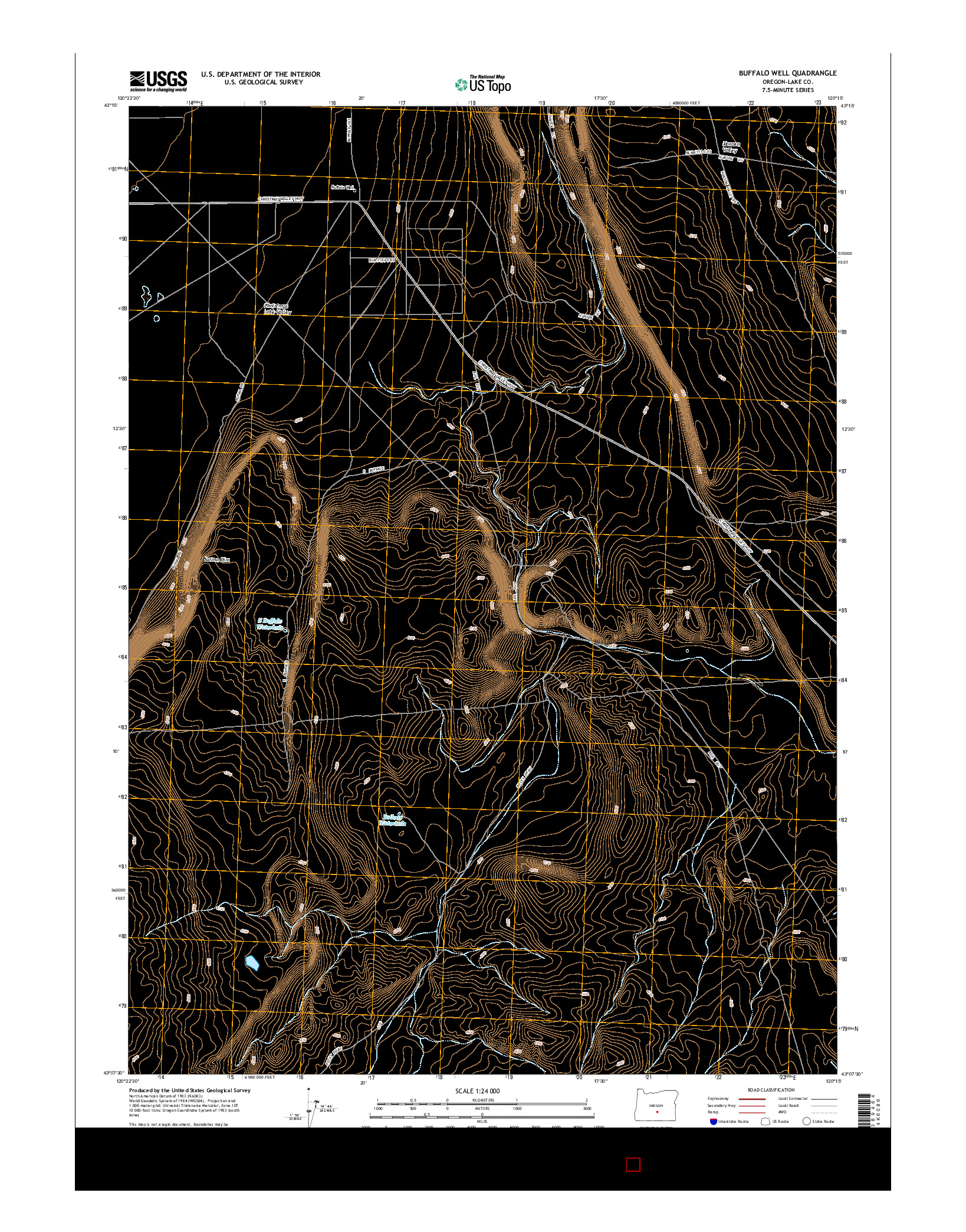 USGS US TOPO 7.5-MINUTE MAP FOR BUFFALO WELL, OR 2014