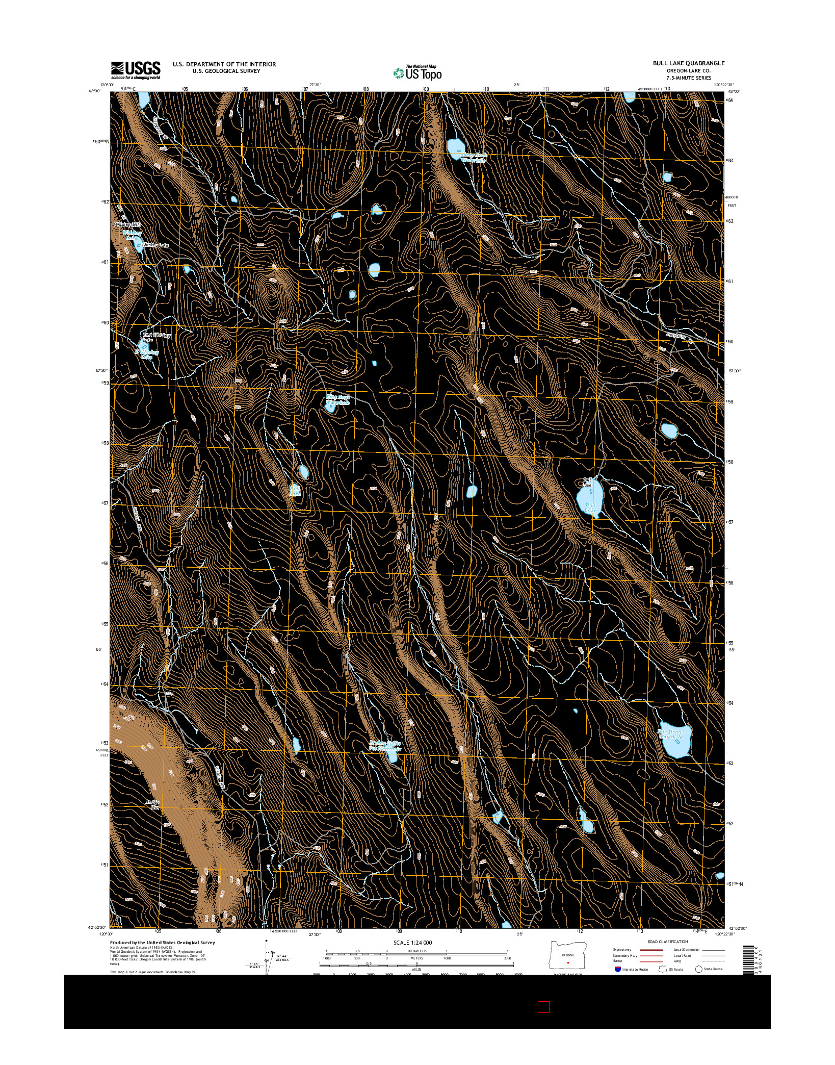 USGS US TOPO 7.5-MINUTE MAP FOR BULL LAKE, OR 2014