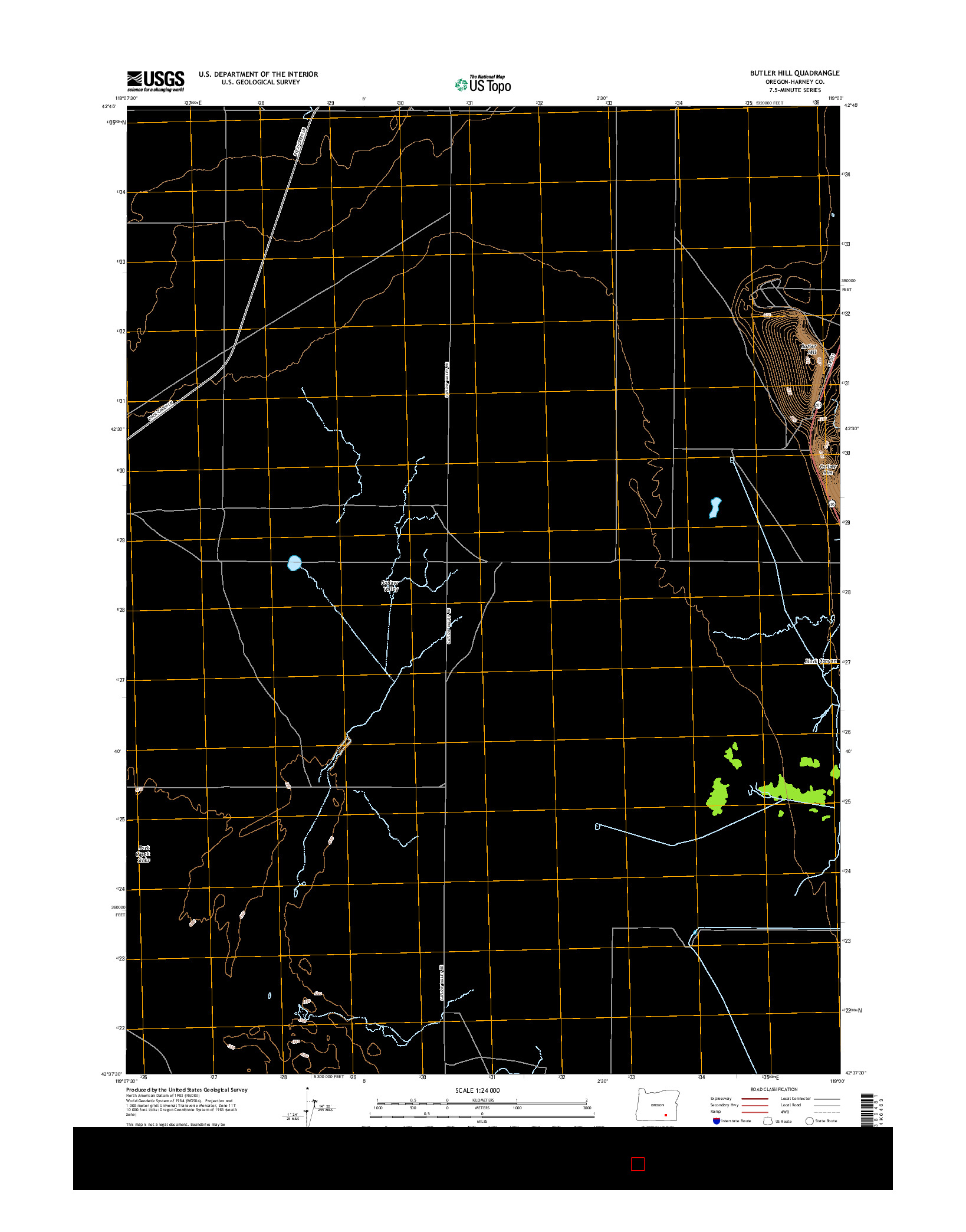 USGS US TOPO 7.5-MINUTE MAP FOR BUTLER HILL, OR 2014