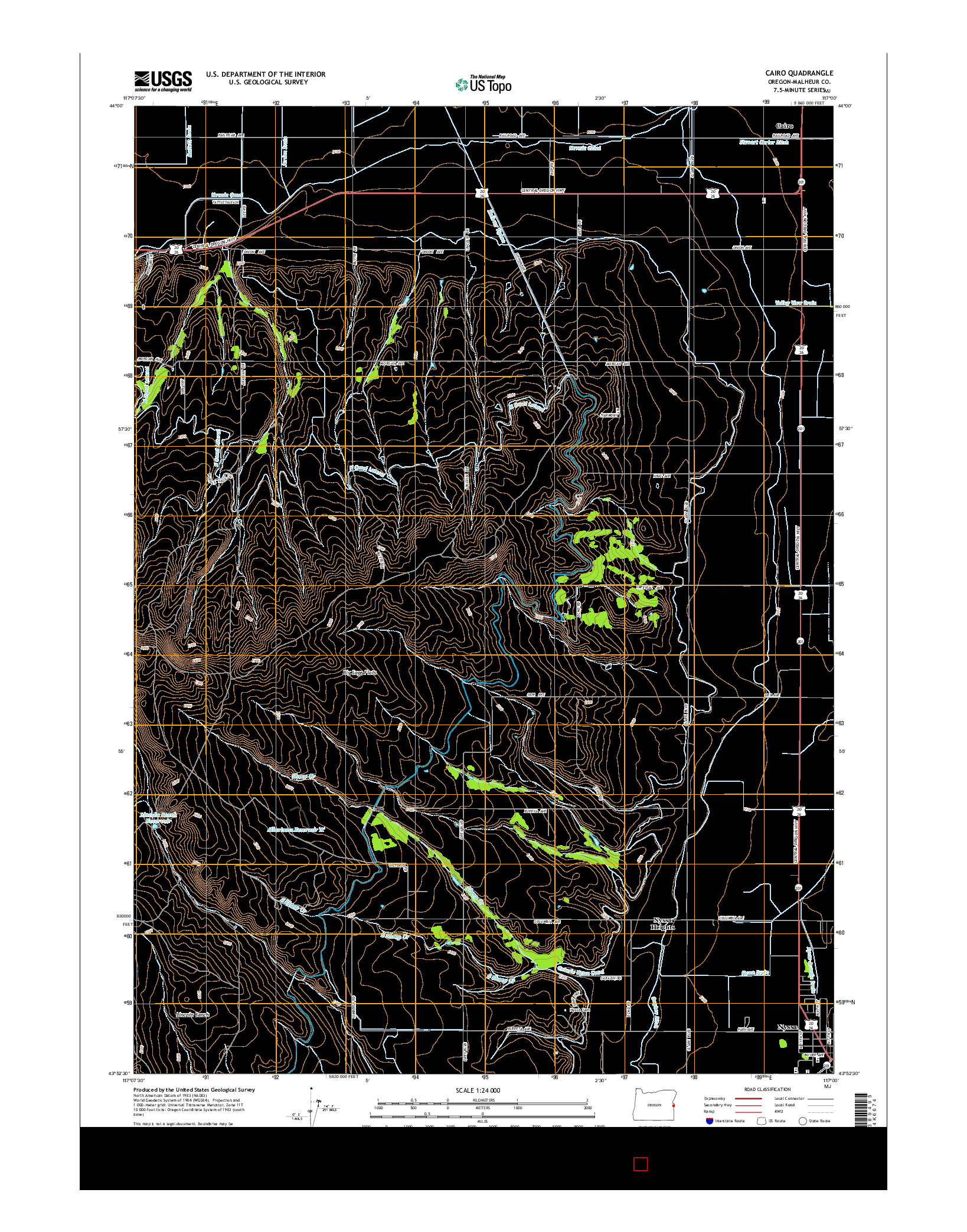 USGS US TOPO 7.5-MINUTE MAP FOR CAIRO, OR 2014