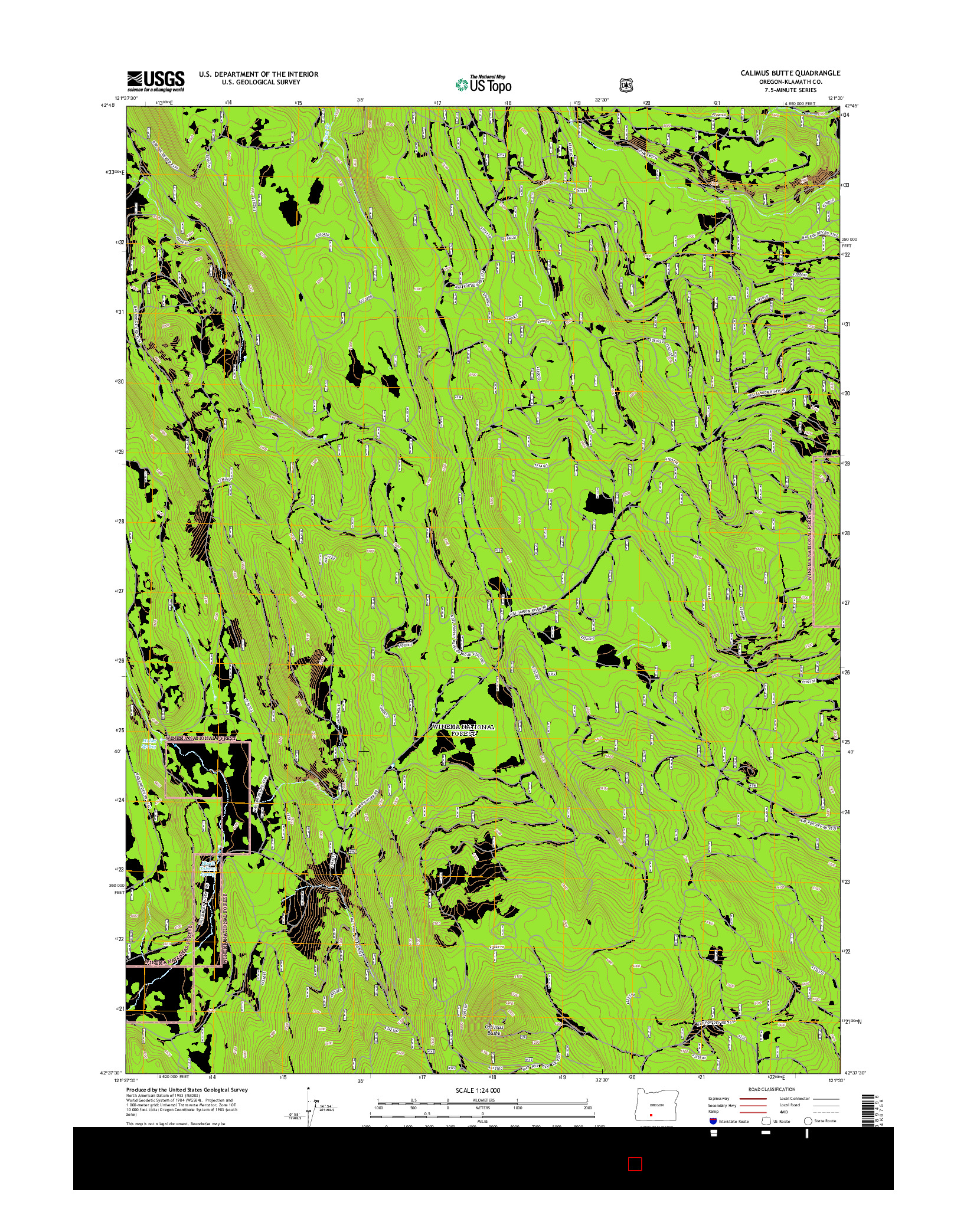 USGS US TOPO 7.5-MINUTE MAP FOR CALIMUS BUTTE, OR 2014