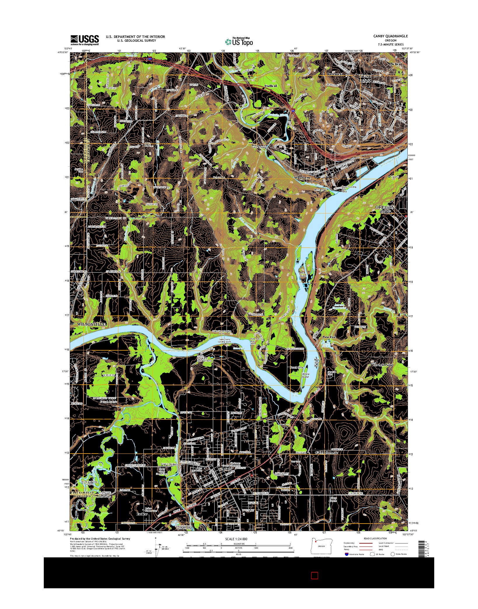 USGS US TOPO 7.5-MINUTE MAP FOR CANBY, OR 2014