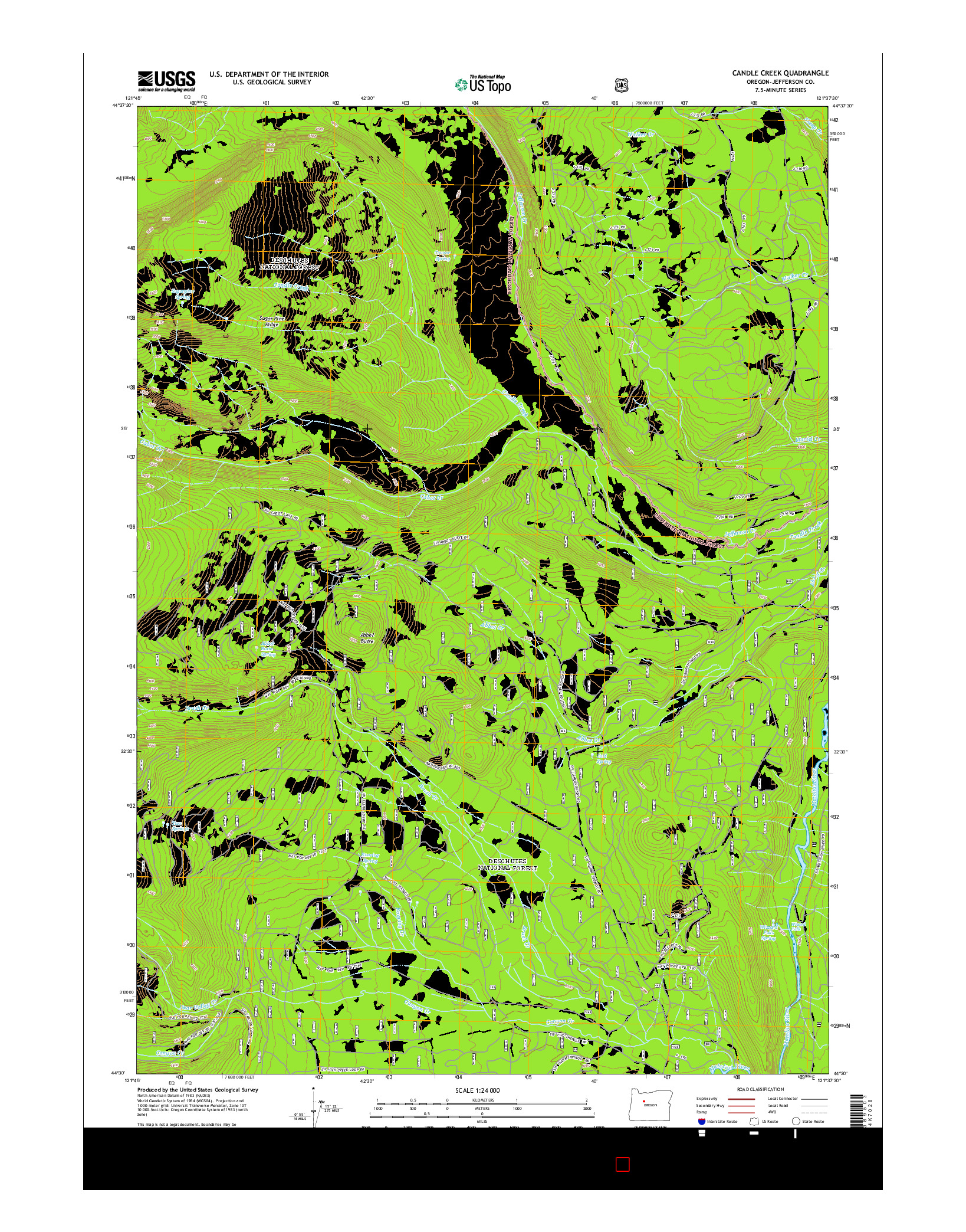USGS US TOPO 7.5-MINUTE MAP FOR CANDLE CREEK, OR 2014