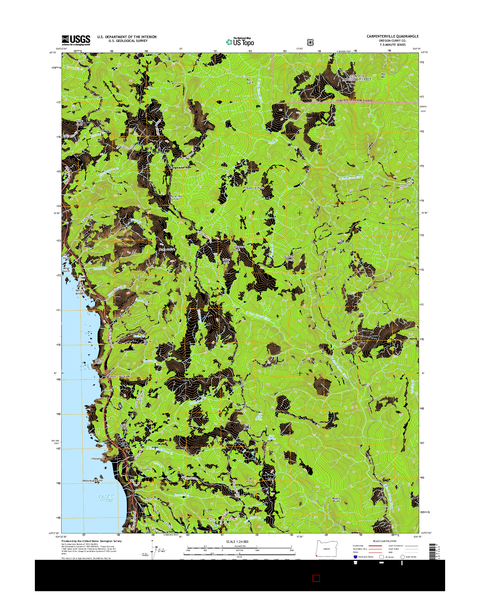 USGS US TOPO 7.5-MINUTE MAP FOR CARPENTERVILLE, OR 2014