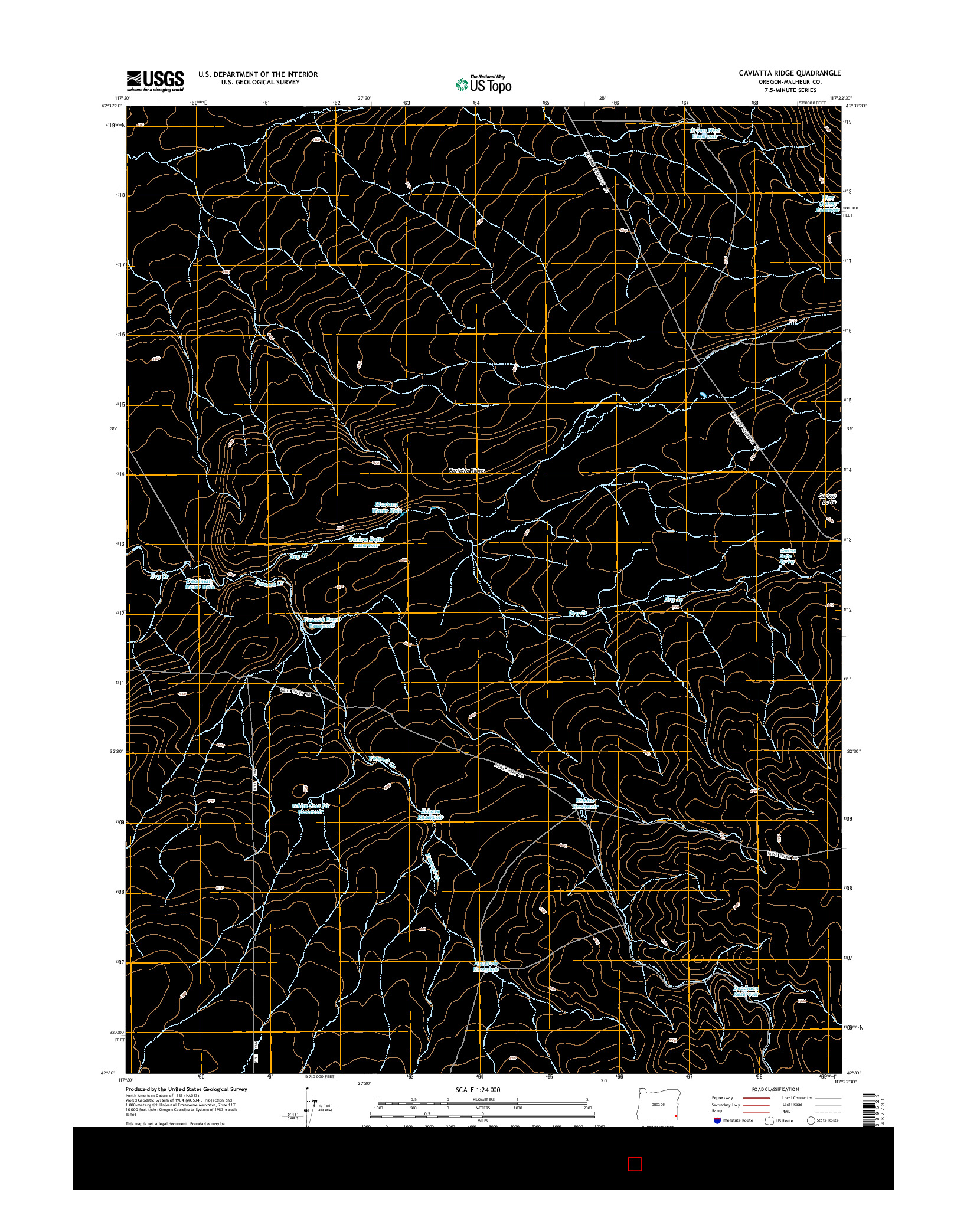 USGS US TOPO 7.5-MINUTE MAP FOR CAVIATTA RIDGE, OR 2014