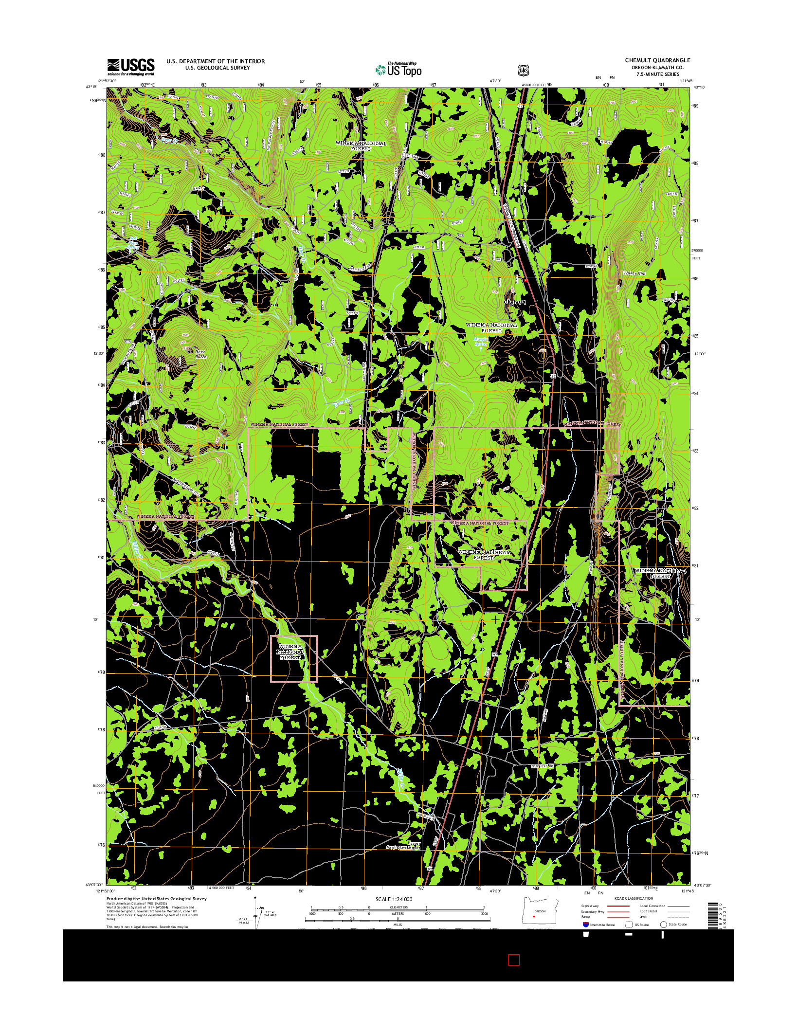 USGS US TOPO 7.5-MINUTE MAP FOR CHEMULT, OR 2014